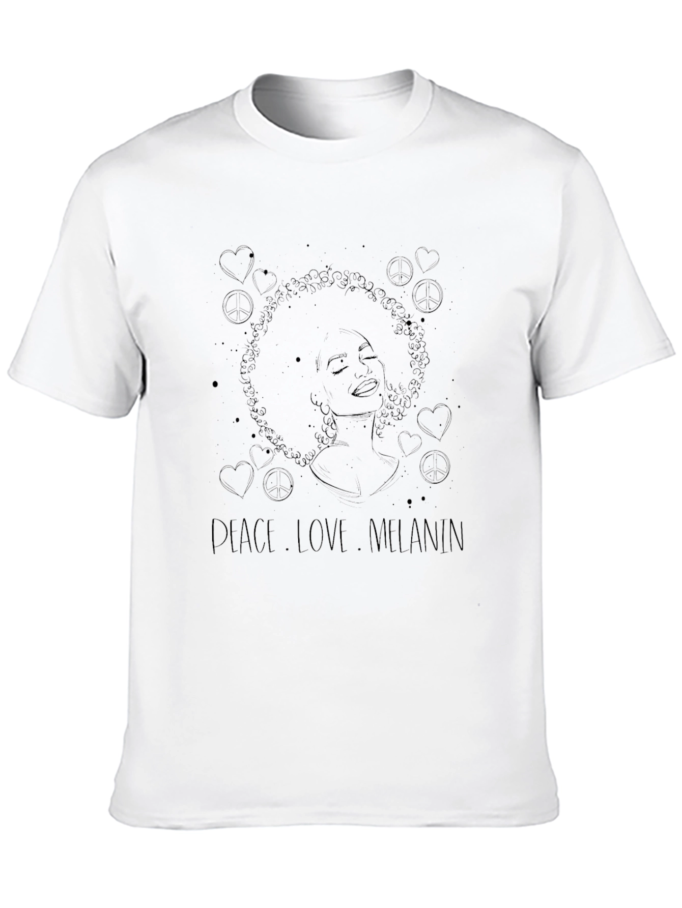 Peace Love Melanin Graphic Tee - Black