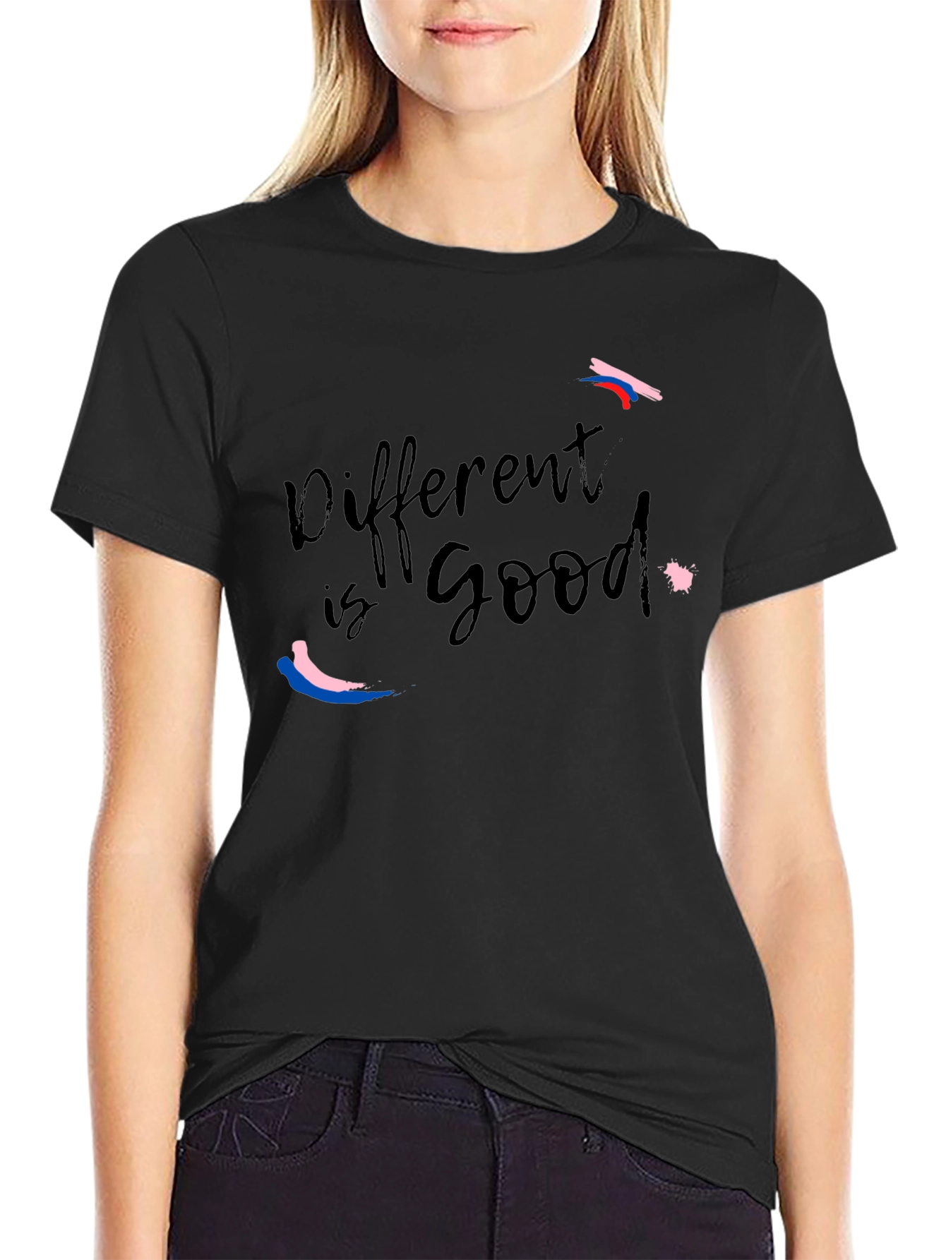 Different is Good Black Graphic Tee