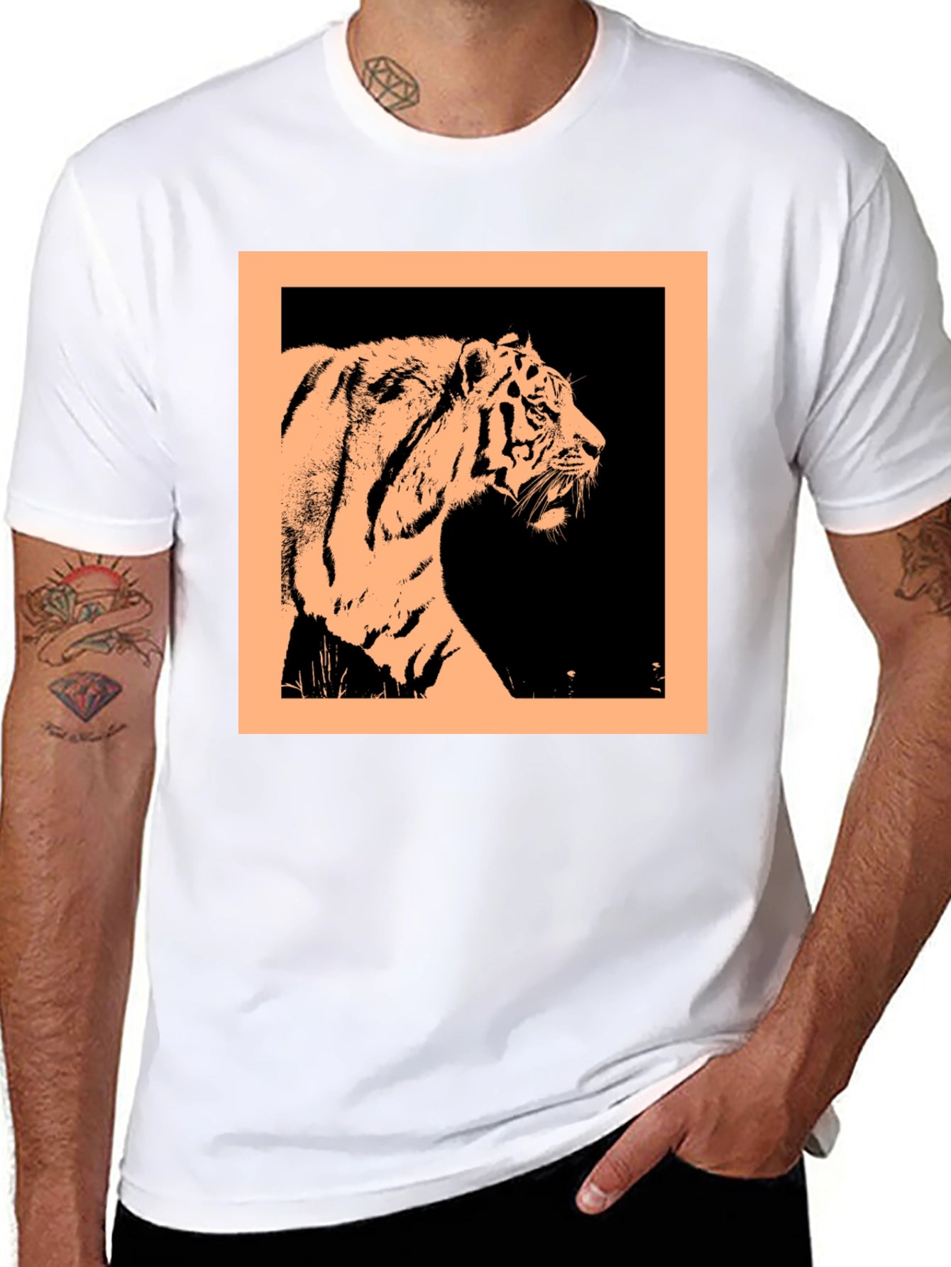 Tiger Graphic Black Crew Neck T-Shirt