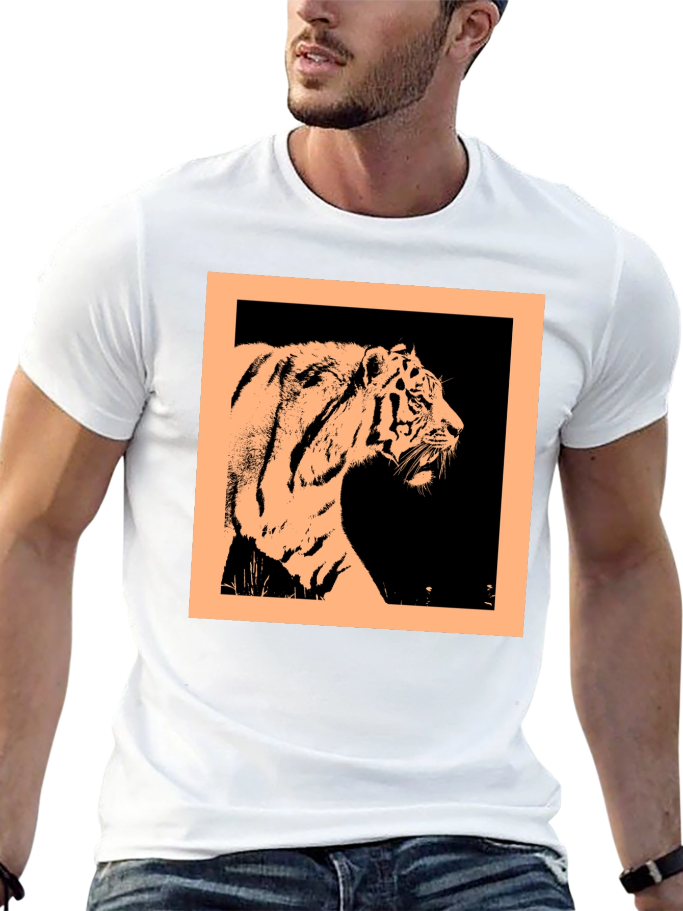 Tiger Graphic Black Crew Neck T-Shirt