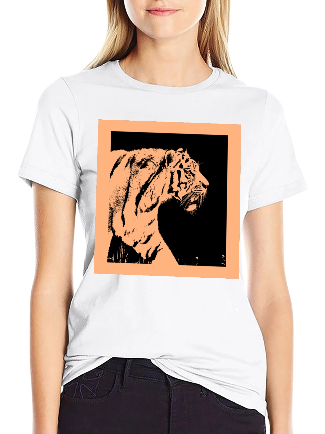 Tiger Graphic Black Crew Neck T-Shirt