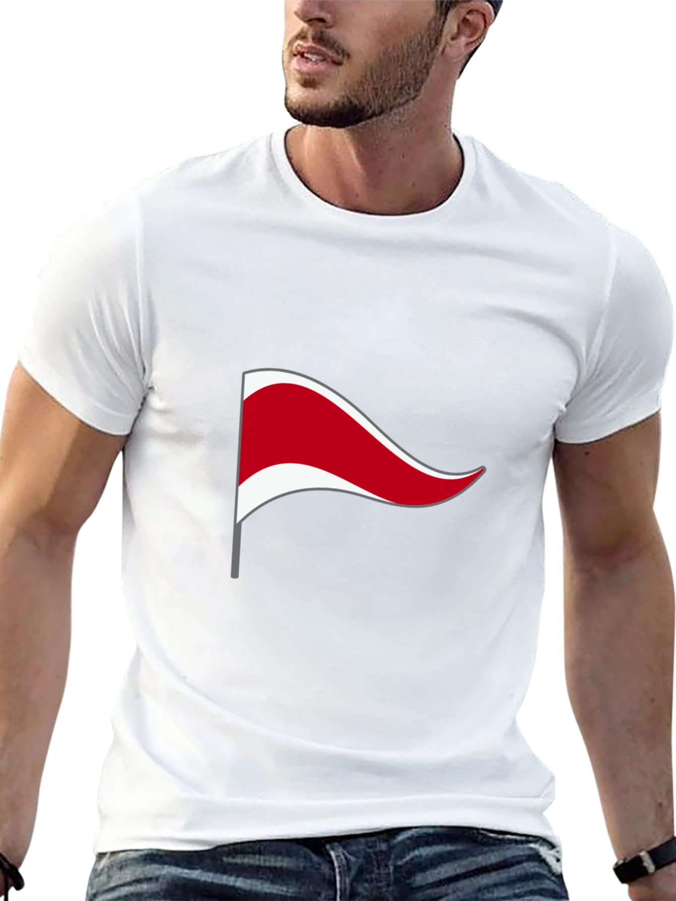 Black T-Shirt with Novelty Flag Design