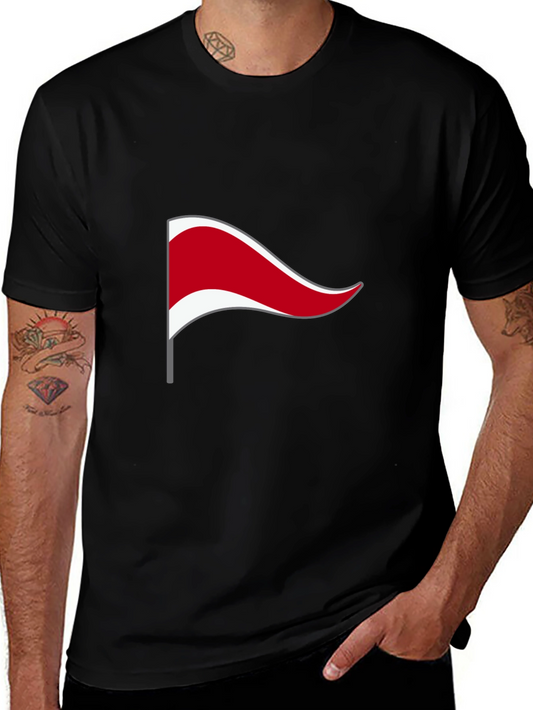 Black T-Shirt with Novelty Flag Design