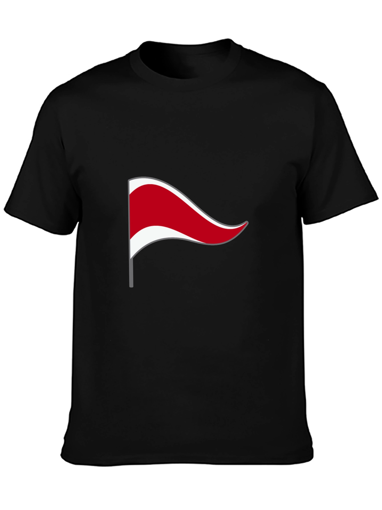 Black T-Shirt with Novelty Flag Design