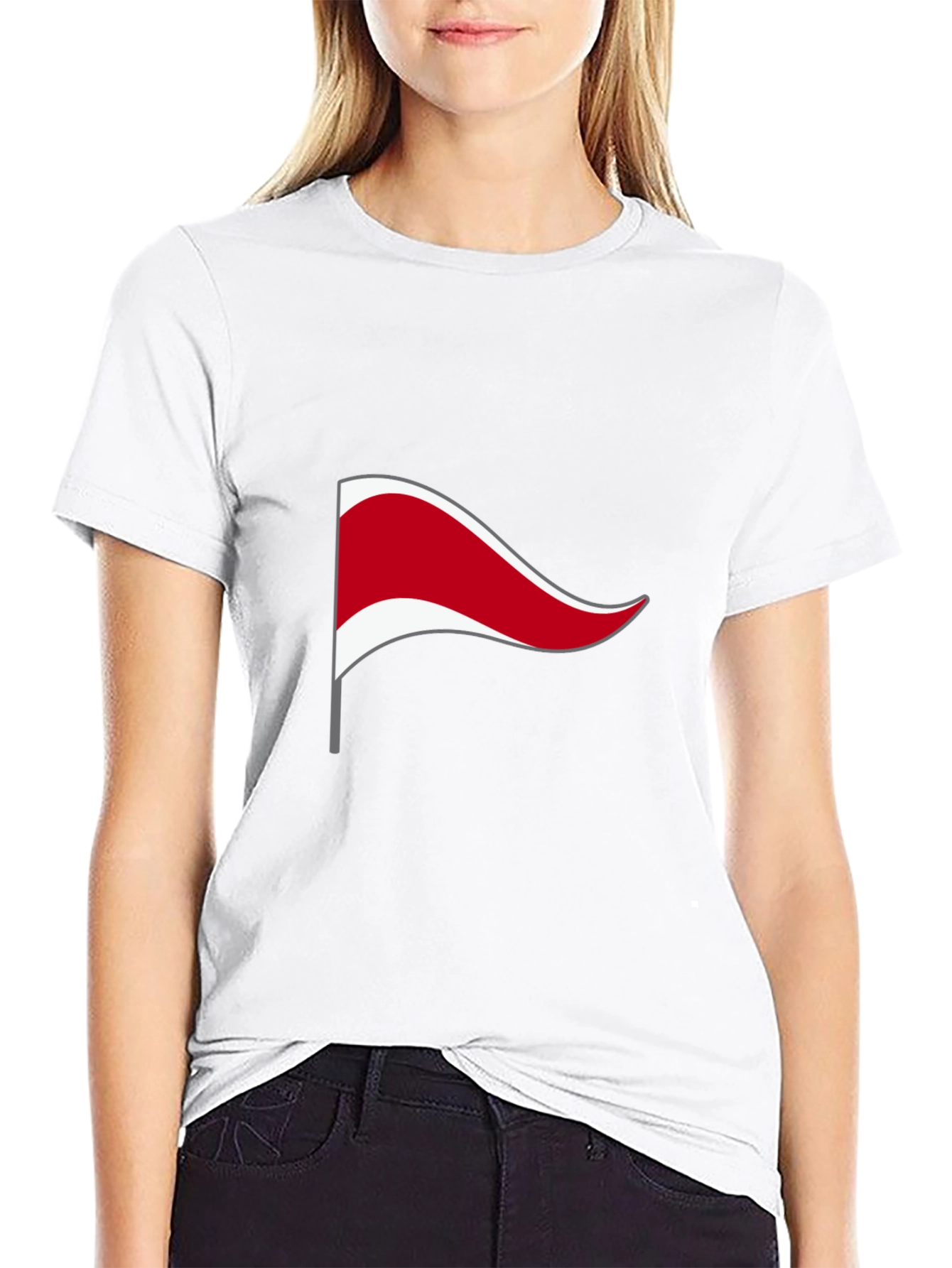 Black T-Shirt with Novelty Flag Design