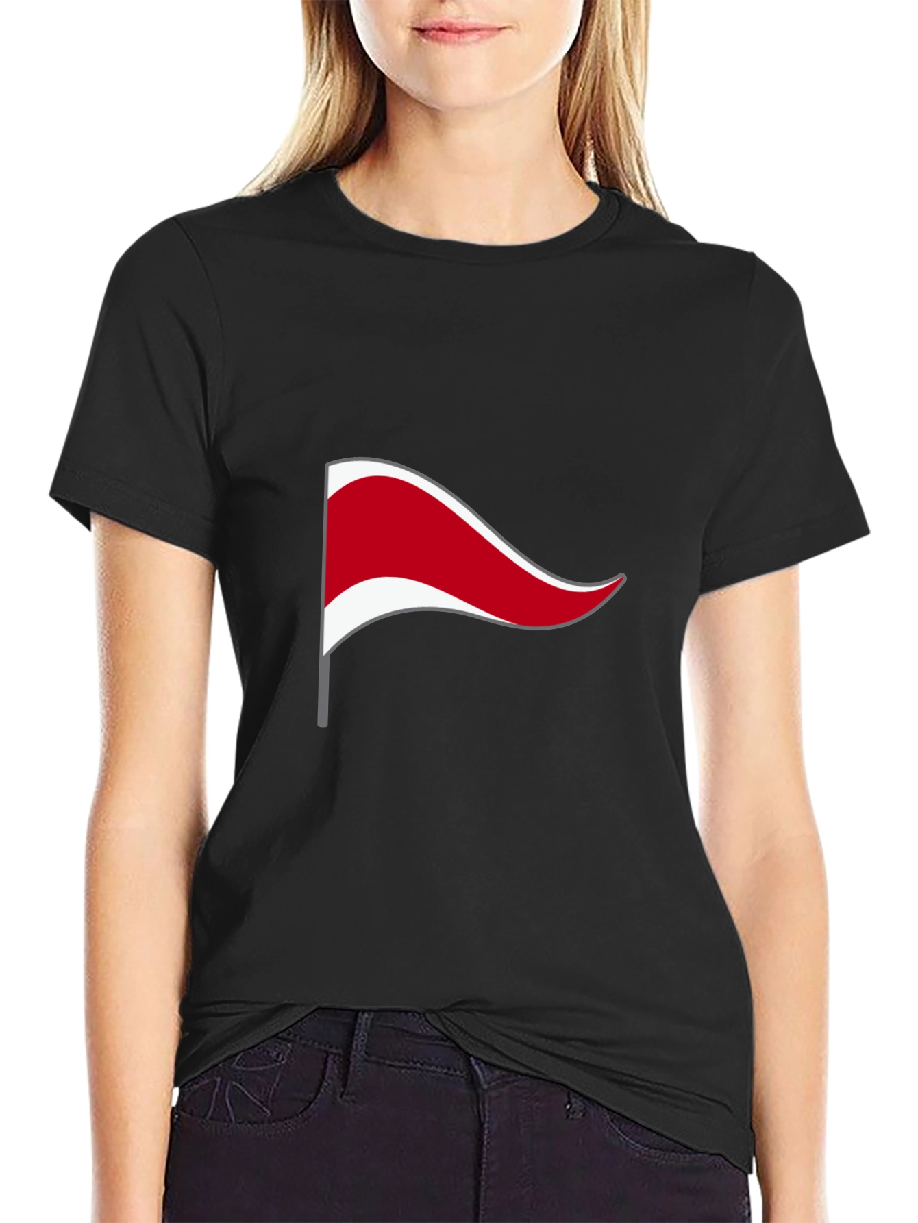 Black T-Shirt with Novelty Flag Design