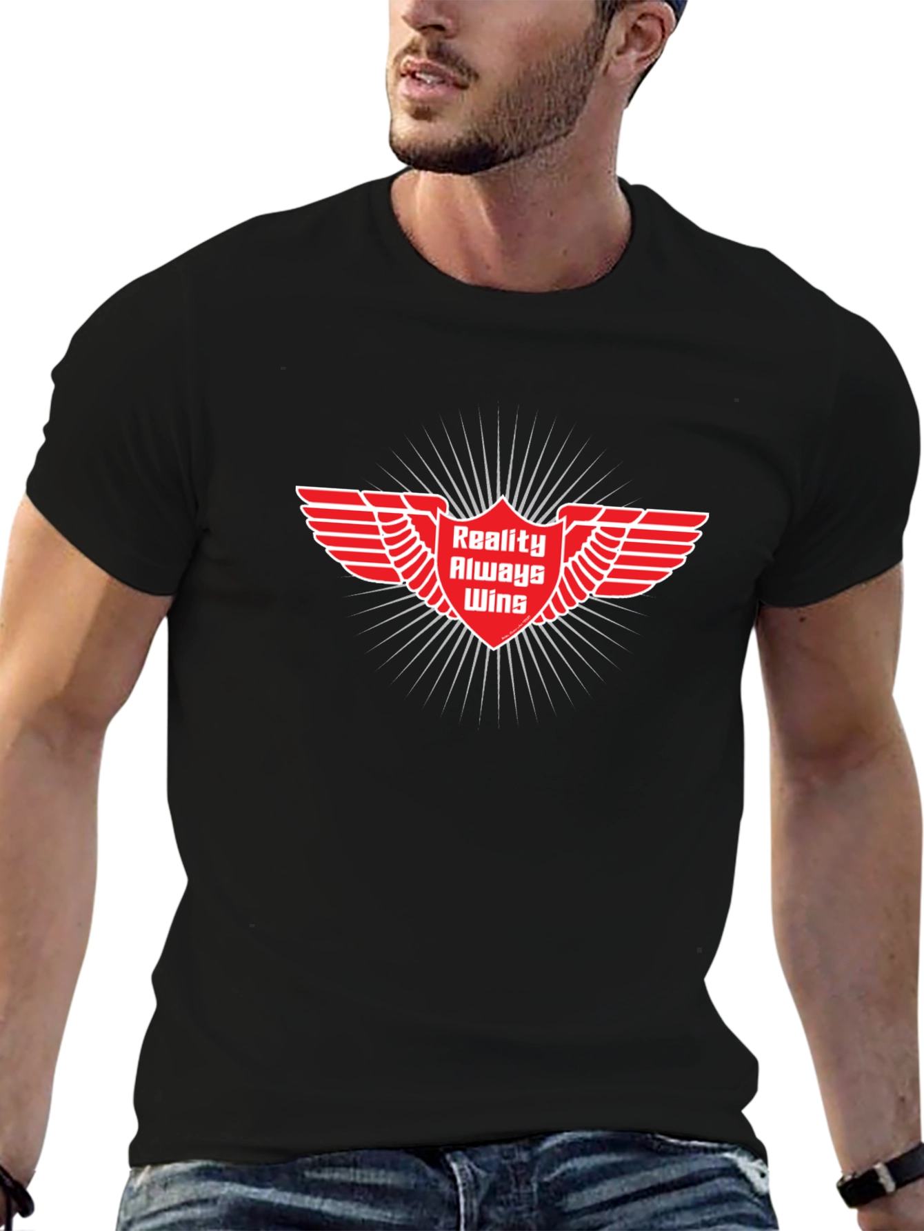 Reality Always Wins Graphic Tee - Black Cotton Shirt
