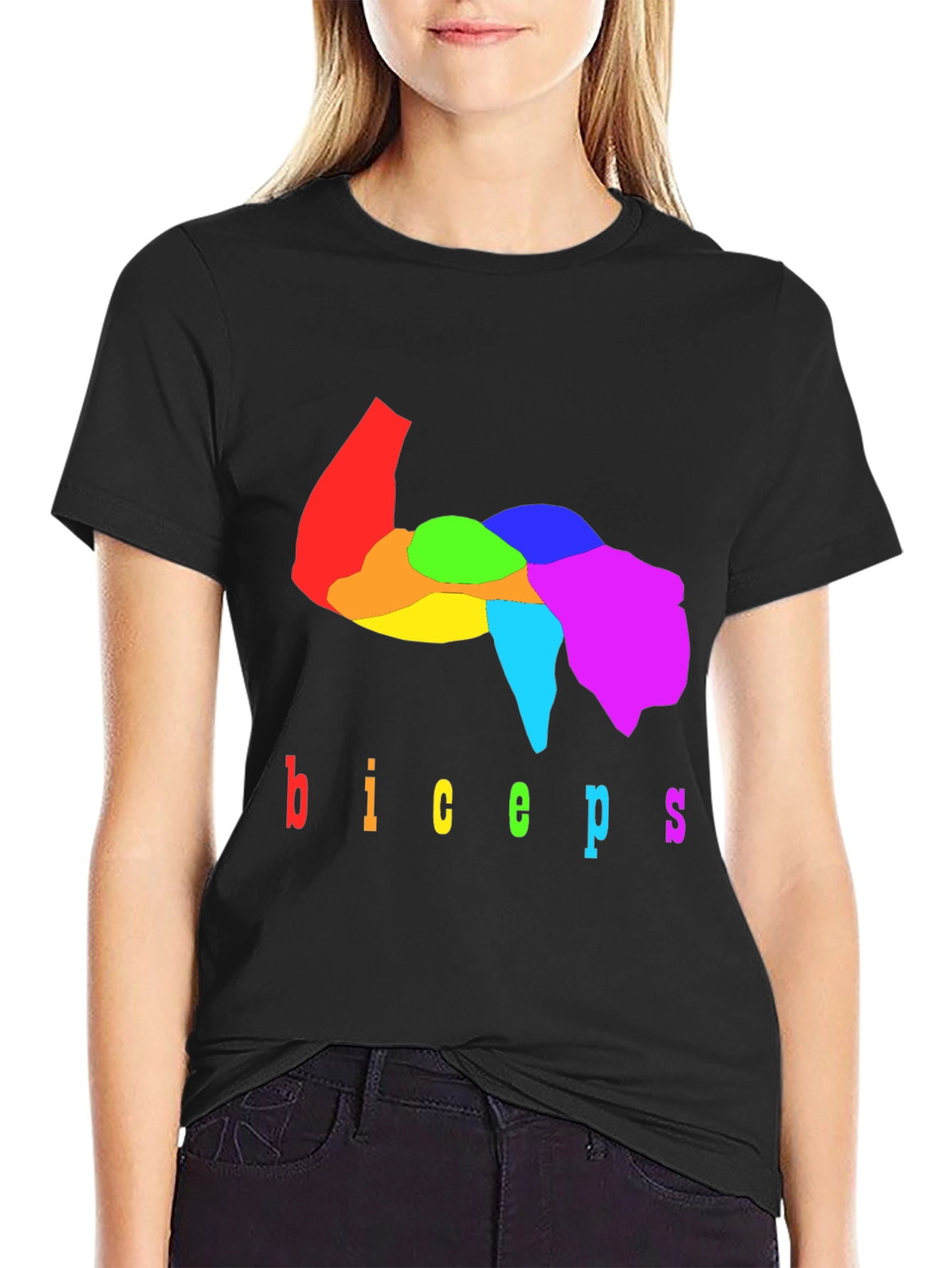 Rainbow Biceps Graphic Tee - Bodybuilding Shirt