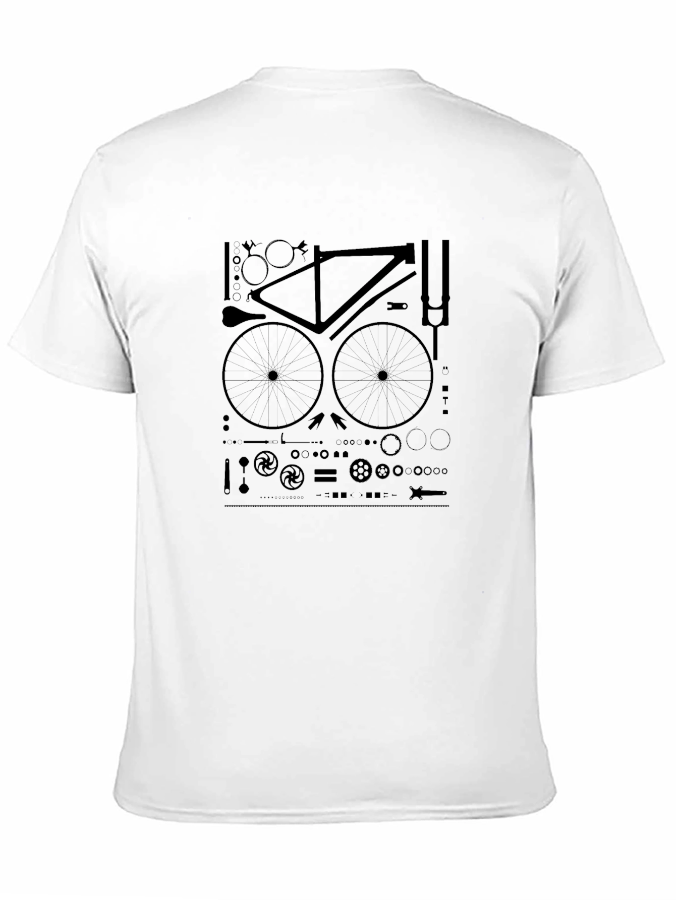Bike Parts T-Shirt - Black Cotton Graphic Tee