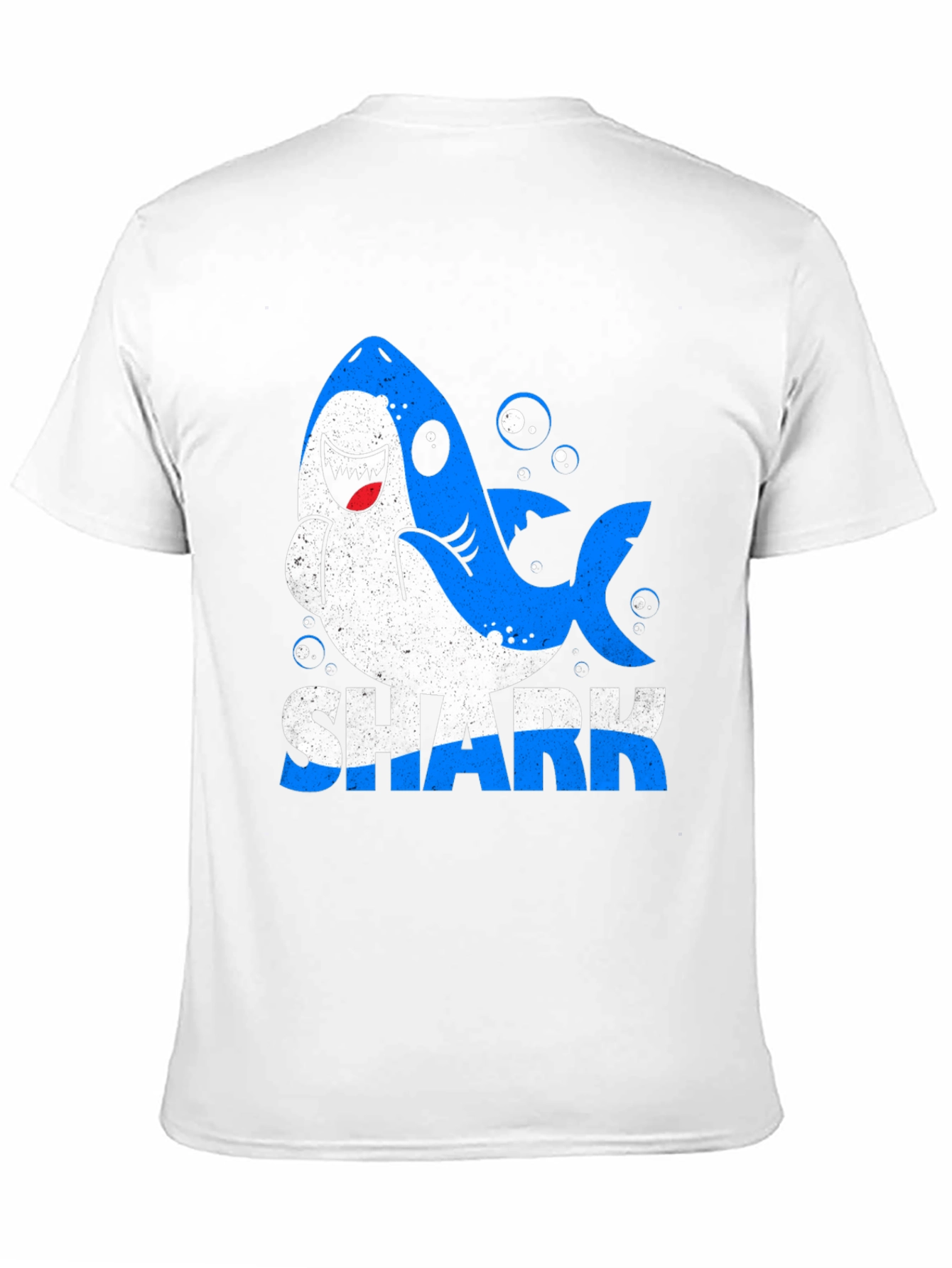 Shark Cartoon Graphic Black T-Shirt