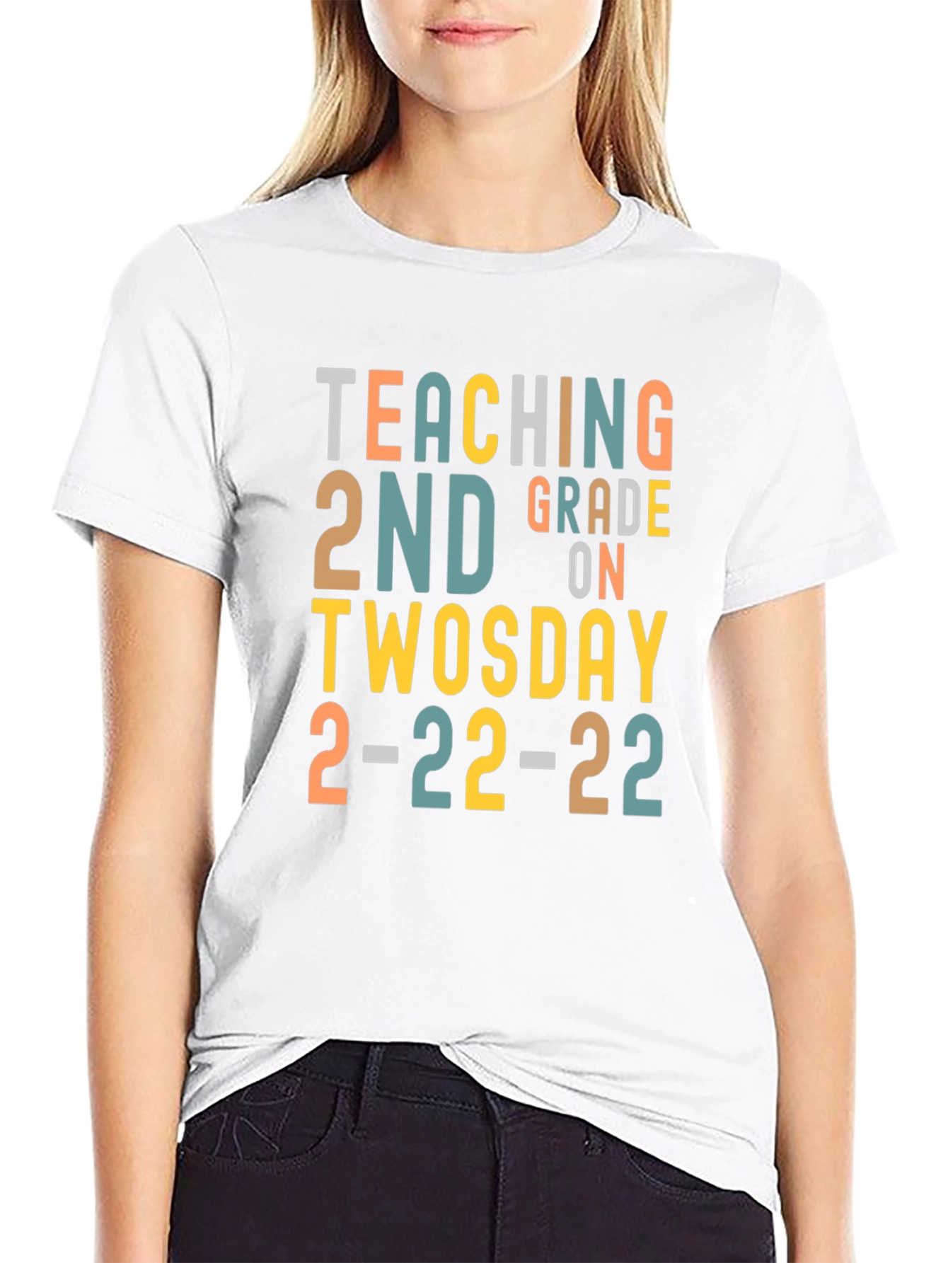 Teaching 2nd Grade on Twosday 2-22-22 T-Shirt