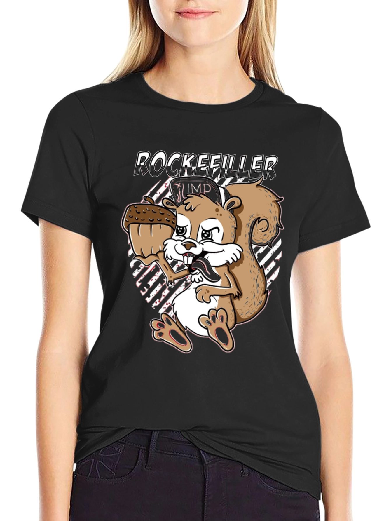Rockefeller Squirrel Black T-Shirt