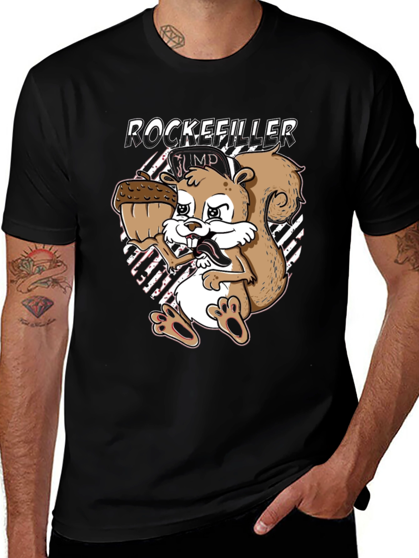 Rockefeller Squirrel Black T-Shirt