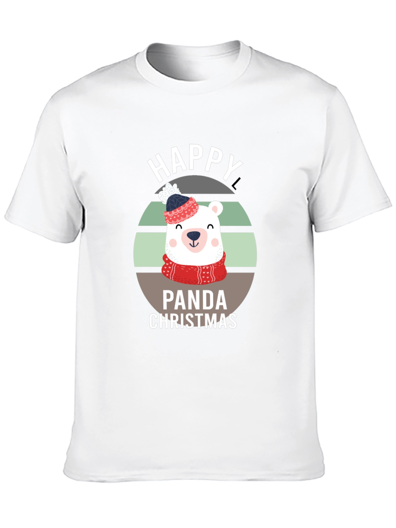 Happy Panda Christmas Graphic T-Shirt