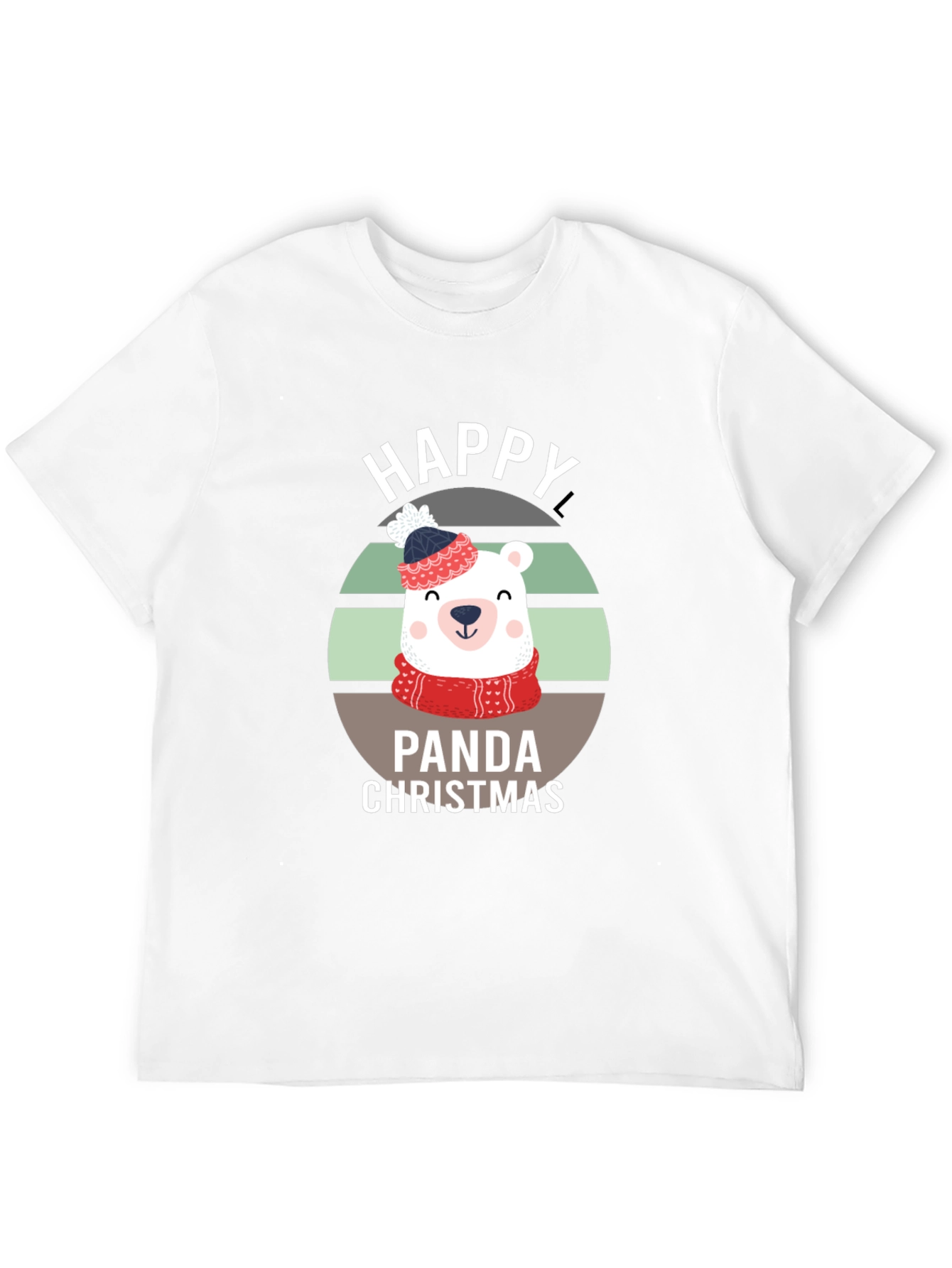 Happy Panda Christmas Graphic T-Shirt