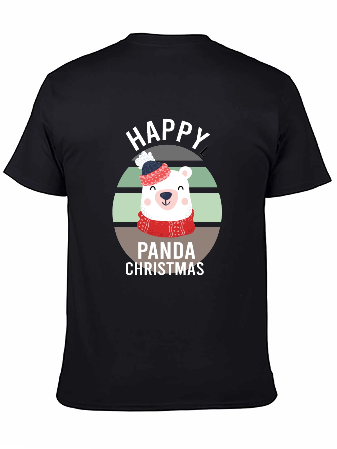 Happy Panda Christmas Graphic T-Shirt