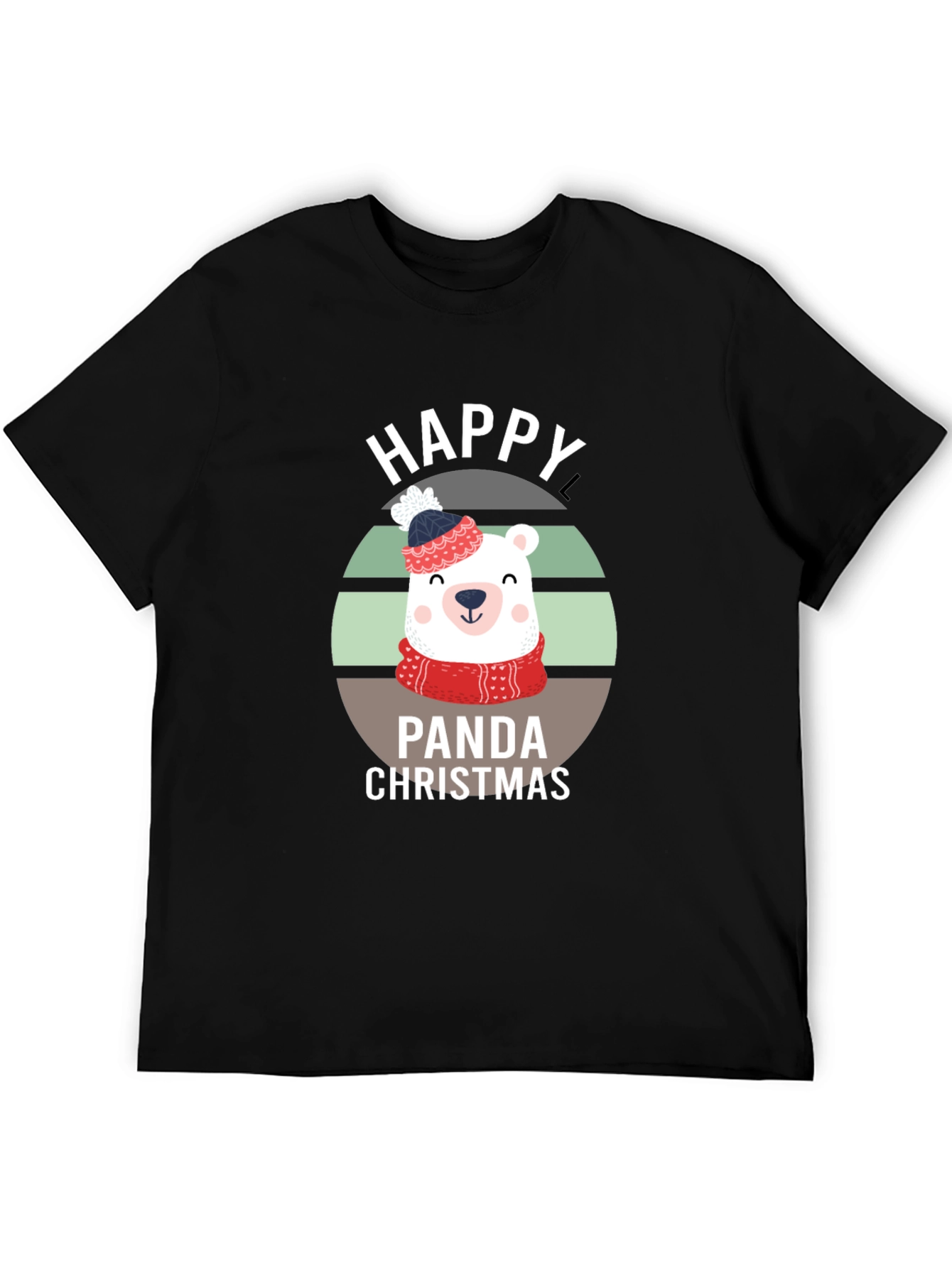Happy Panda Christmas Graphic T-Shirt