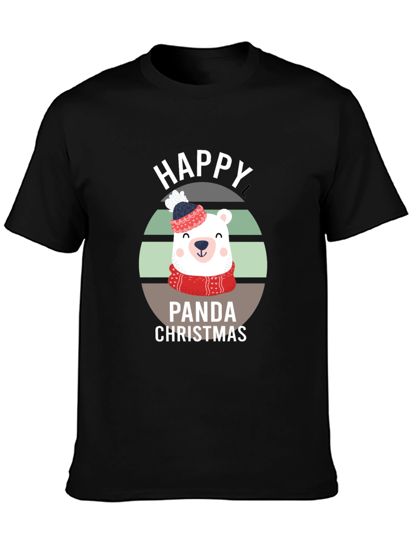Happy Panda Christmas Graphic T-Shirt