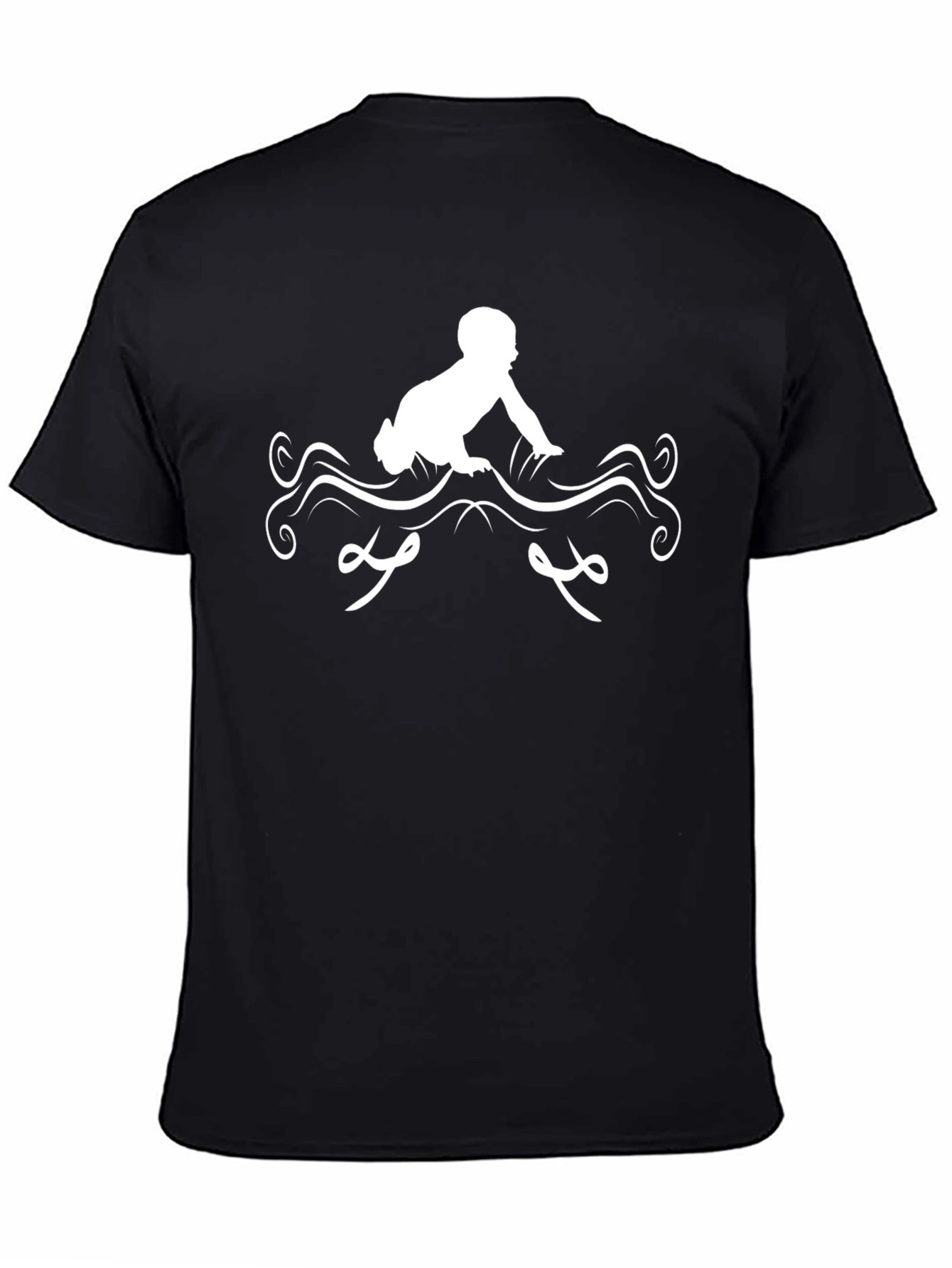 Baby Crawling Graphic T-Shirt - Black