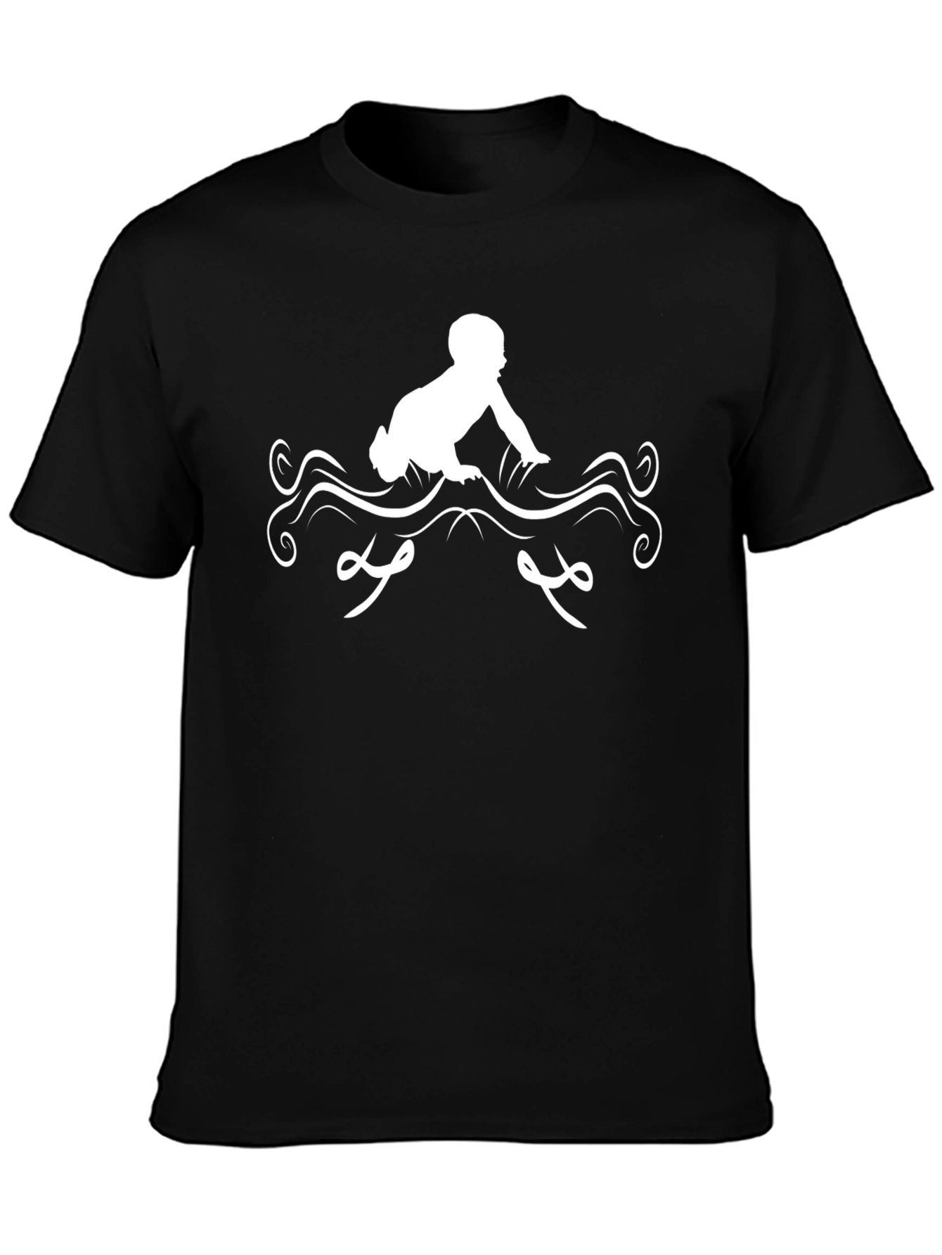 Baby Crawling Graphic T-Shirt - Black