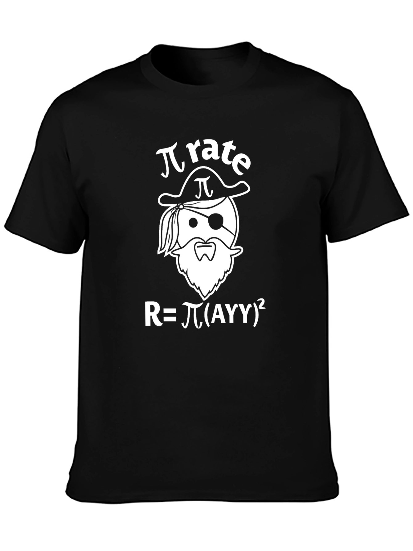 Pi-rate Funny Math Pun Black T-Shirt