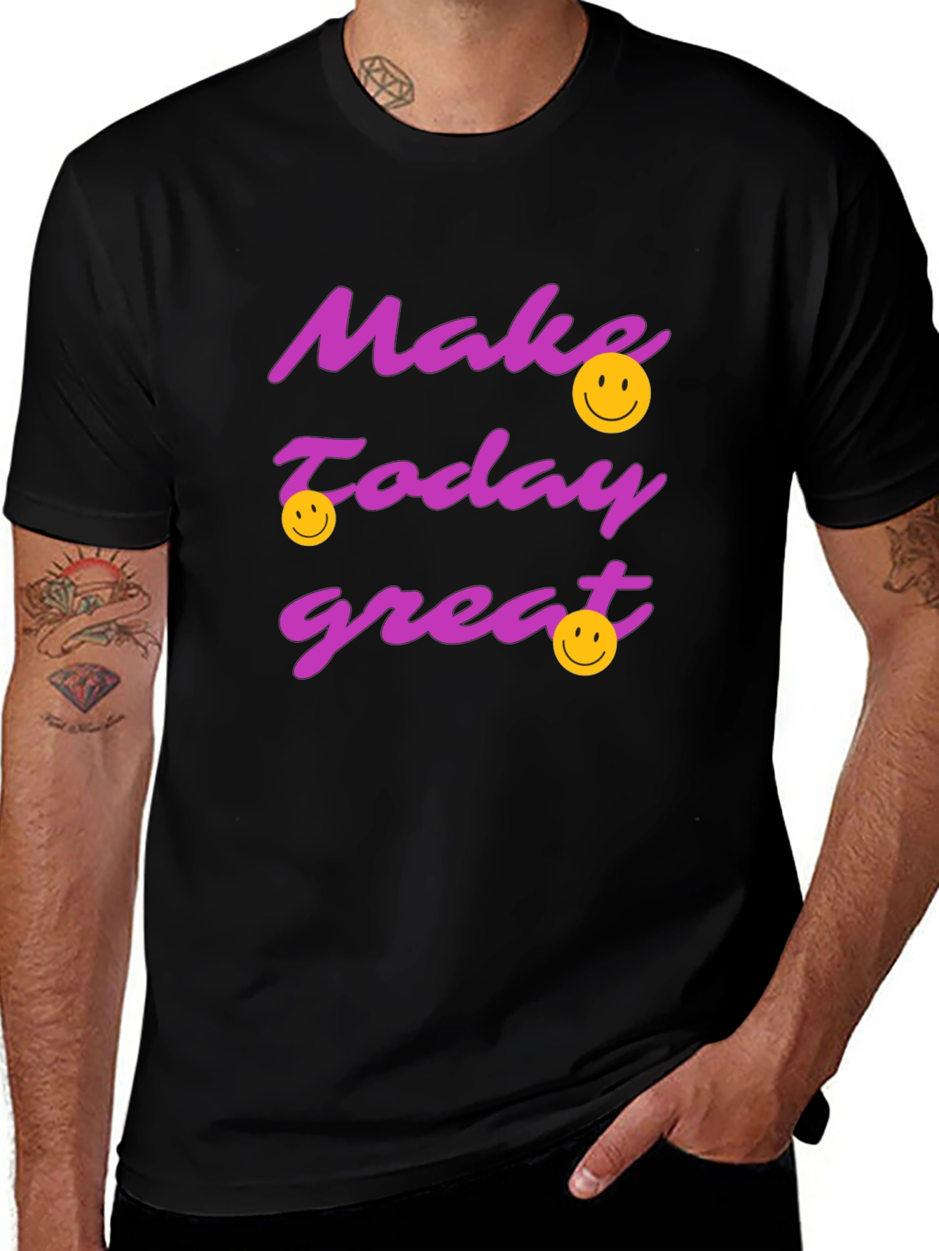 Make Today Great Graphic T-Shirt - Black