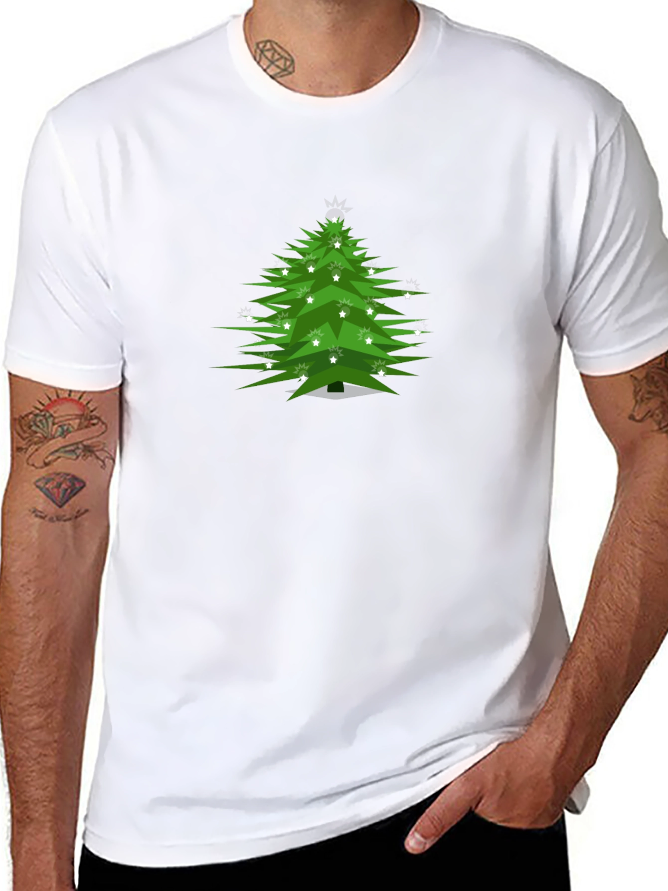 Christmas Tree Graphic Tee - Festive Holiday Shirt