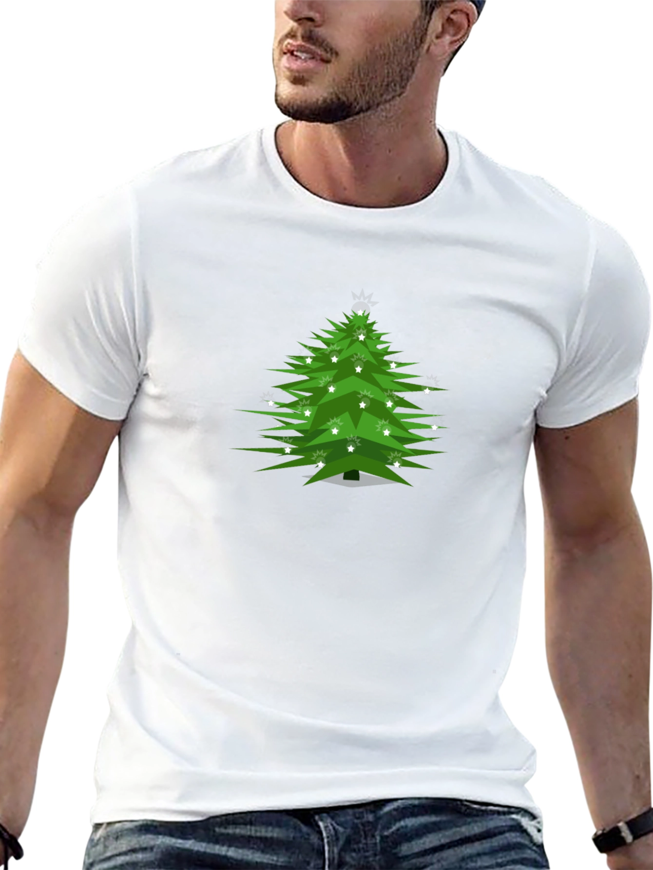 Christmas Tree Graphic Tee - Festive Holiday Shirt