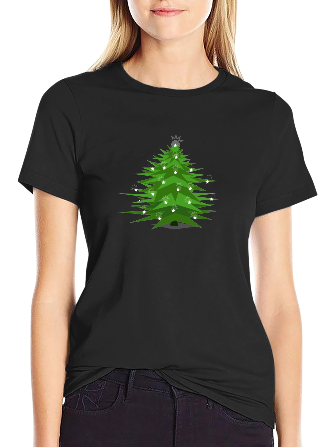 Christmas Tree Graphic Tee - Festive Holiday Shirt