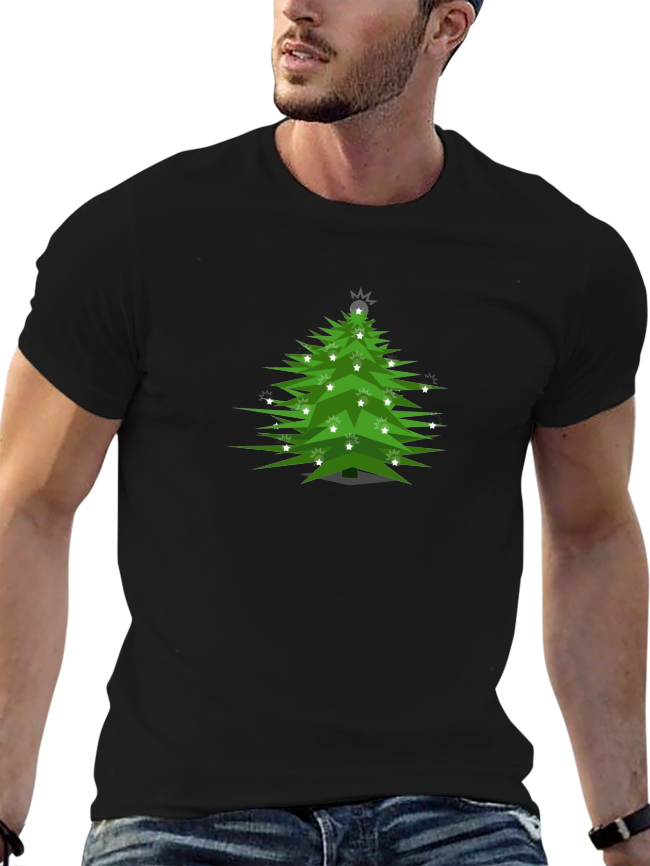 Christmas Tree Graphic Tee - Festive Holiday Shirt