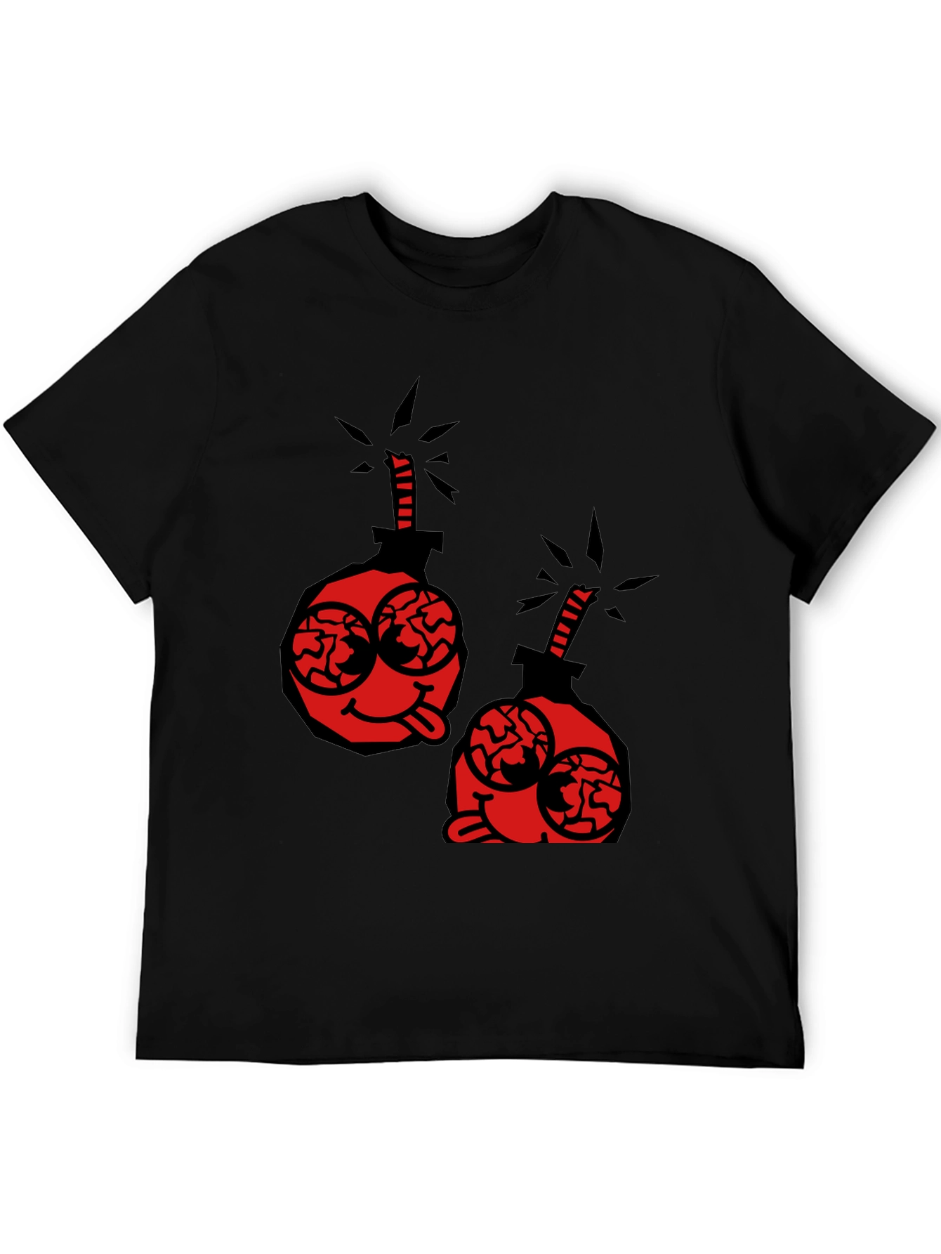 Cartoon Bomb Graphic Tee - Black