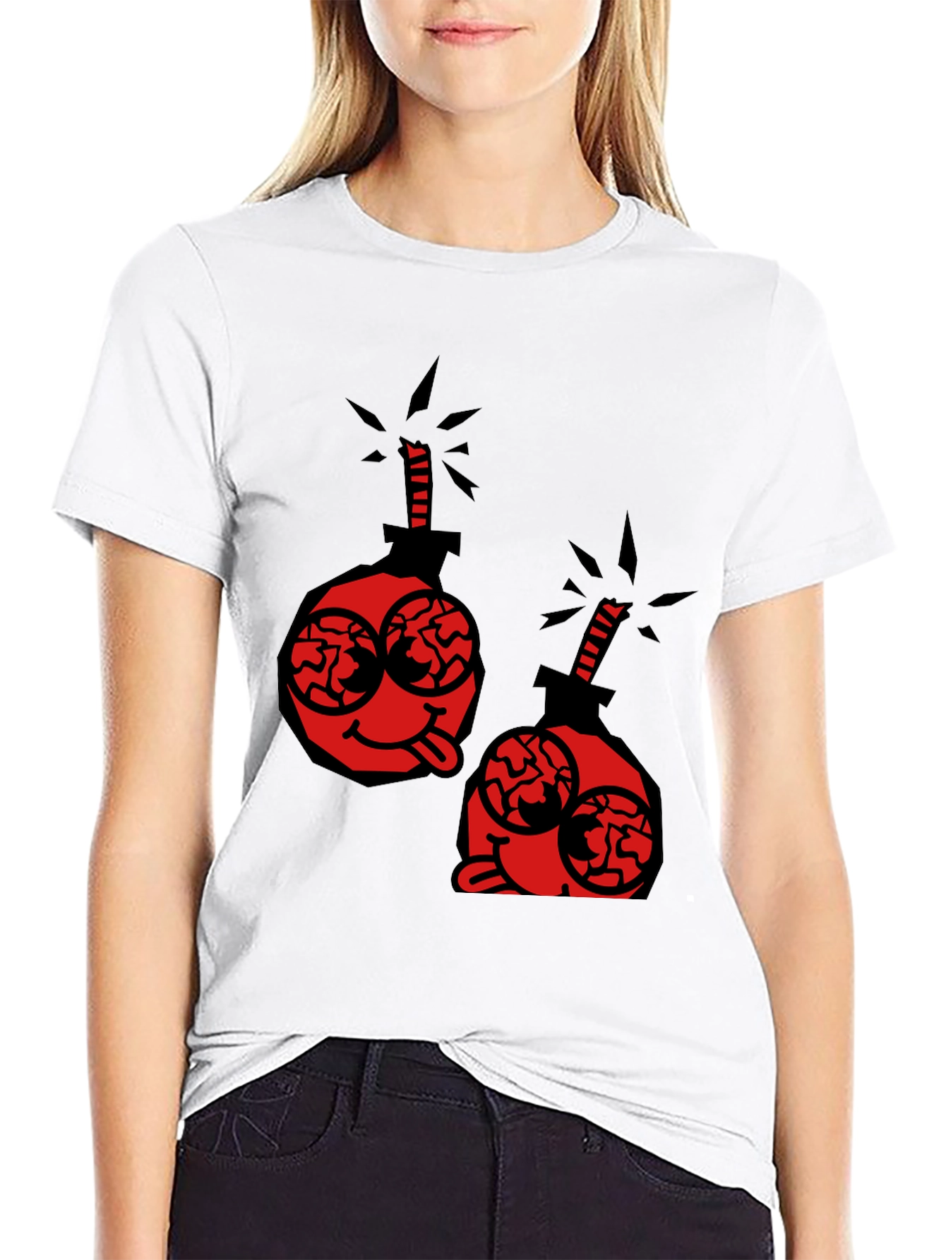 Cartoon Bomb Graphic Tee - Black