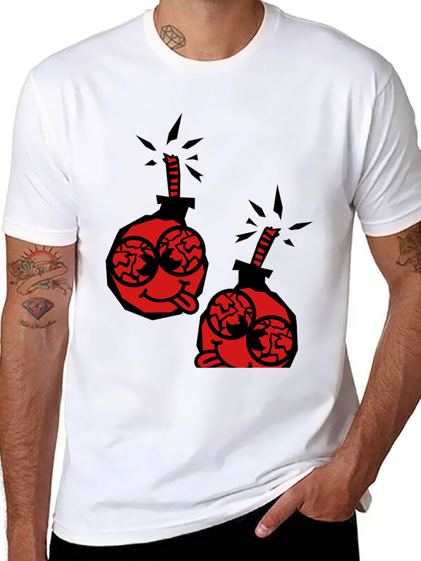 Cartoon Bomb Graphic Tee - Black