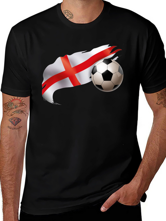 England Flag Football Graphic Black T-Shirt