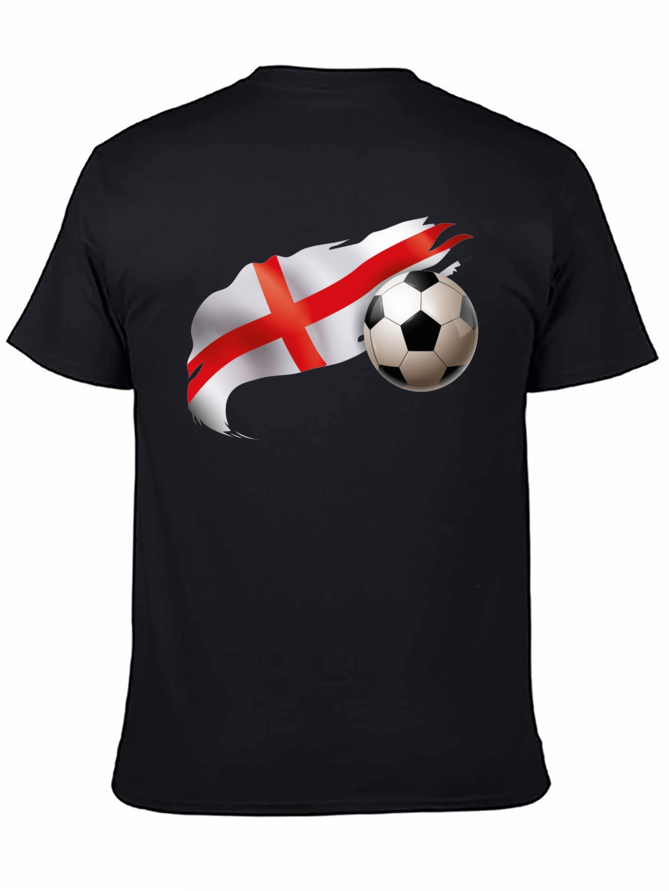 England Flag Football Graphic Black T-Shirt