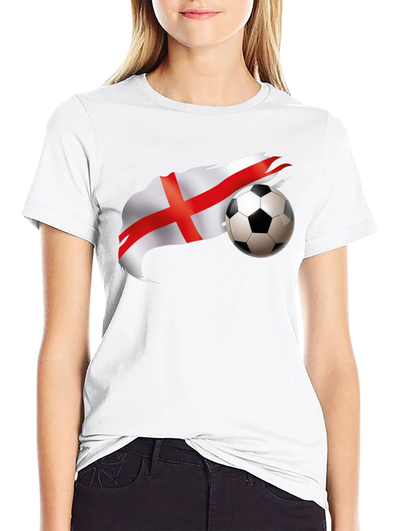 England Flag Football Graphic Black T-Shirt