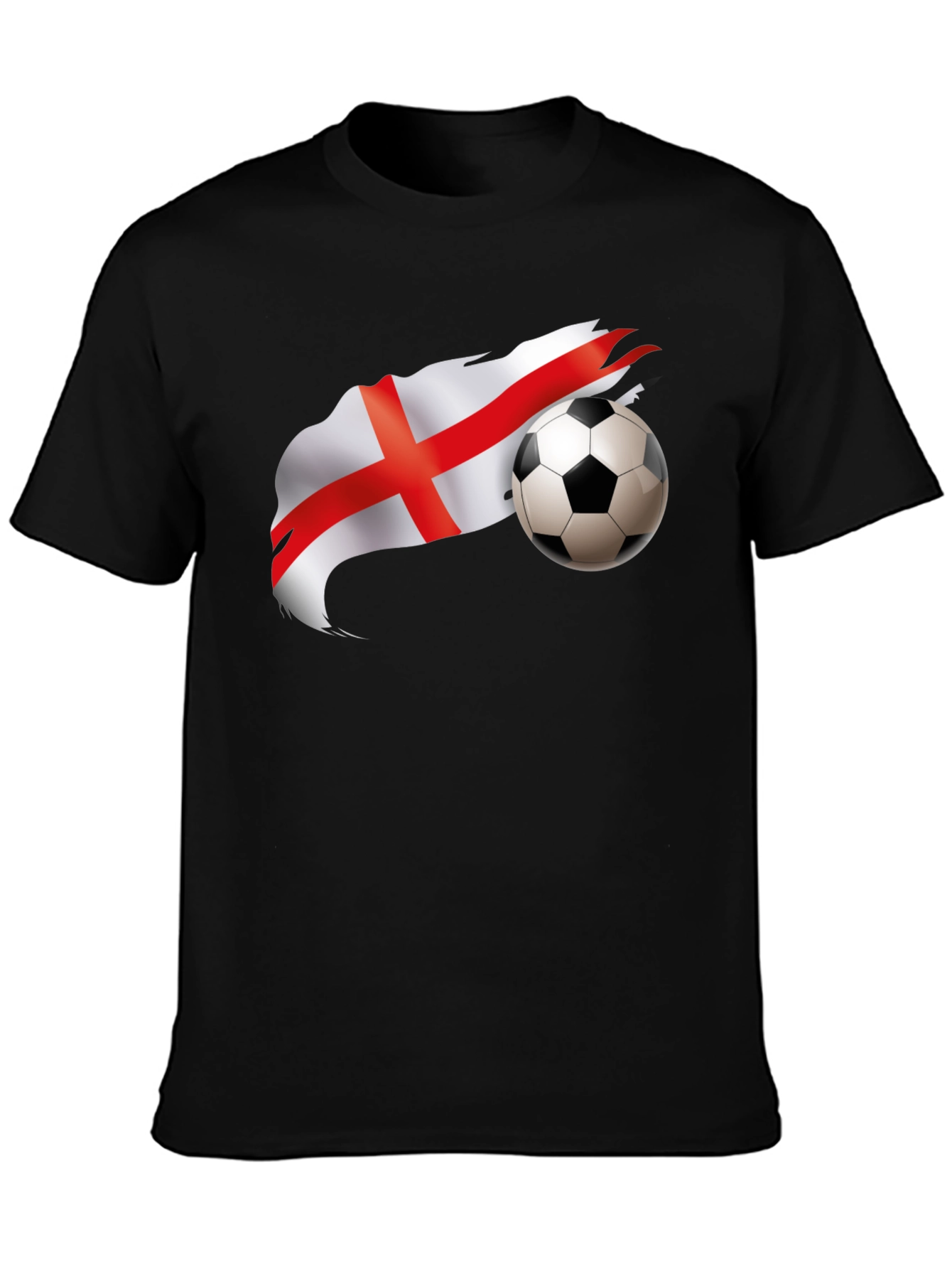 England Flag Football Graphic Black T-Shirt