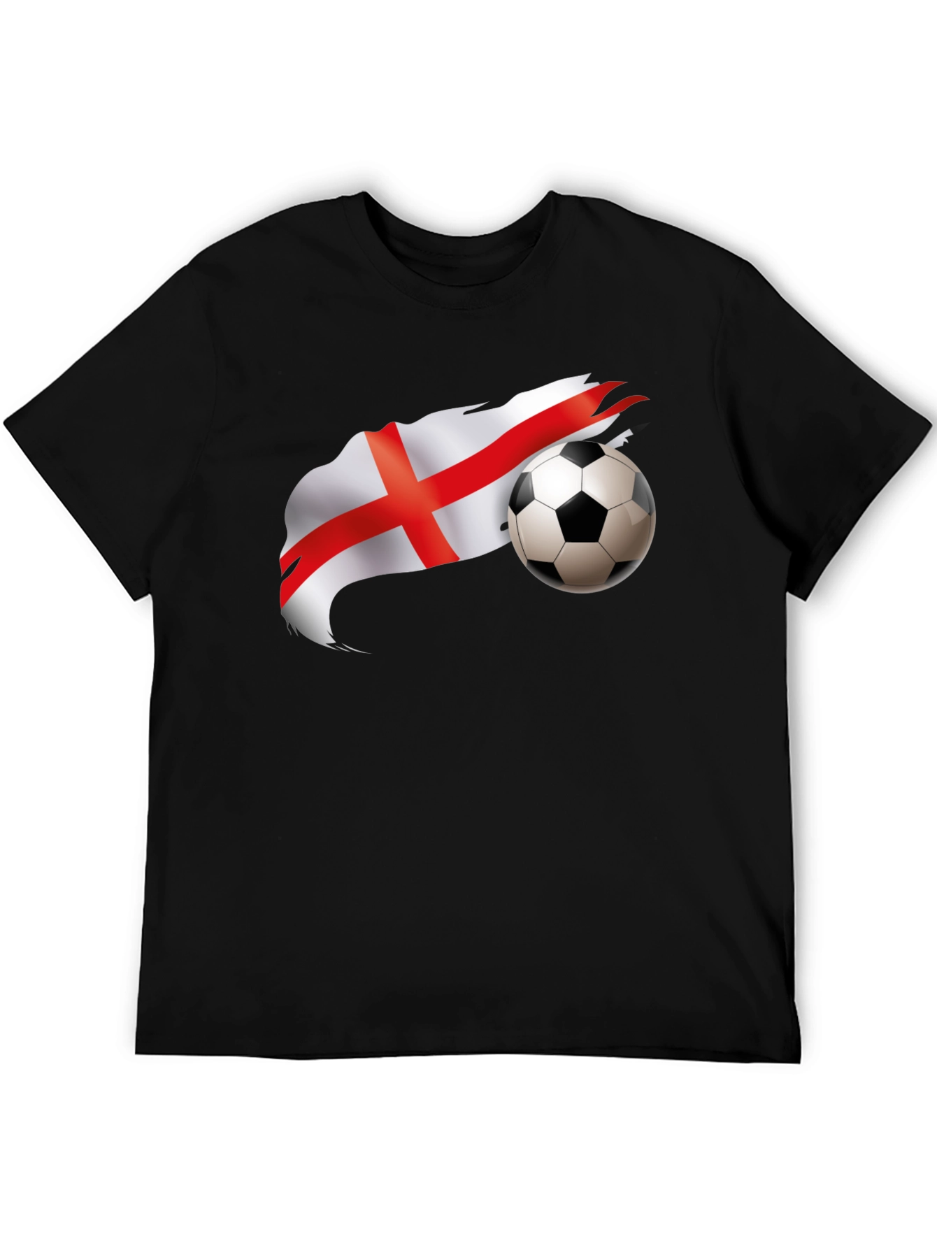 England Flag Football Graphic Black T-Shirt