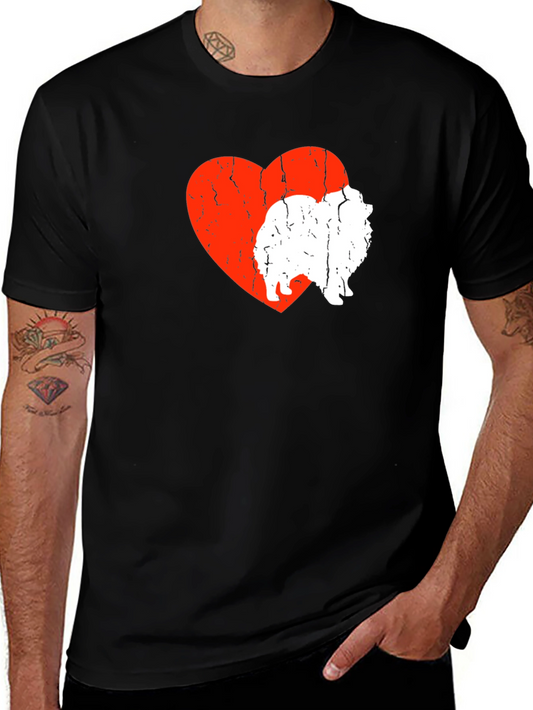 Dog Lover T-Shirt: Pomeranian Heart Design