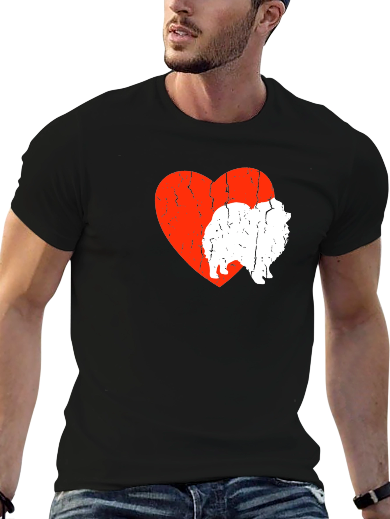 Dog Lover T-Shirt: Pomeranian Heart Design