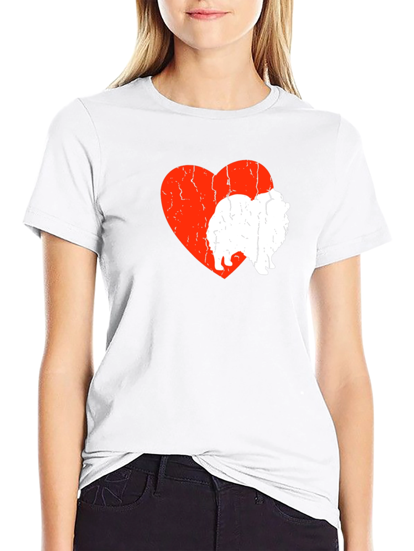 Dog Lover T-Shirt: Pomeranian Heart Design