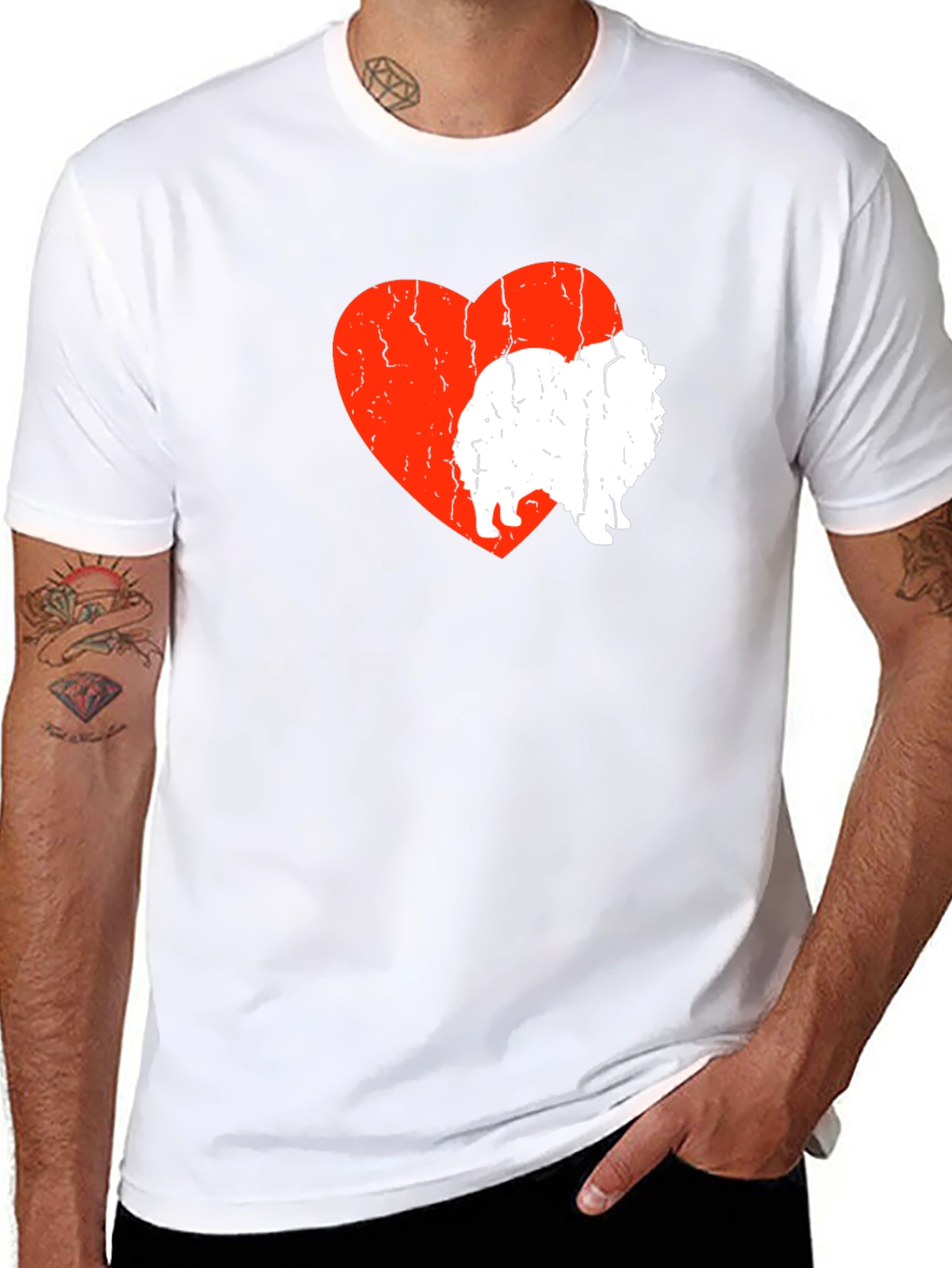 Dog Lover T-Shirt: Pomeranian Heart Design