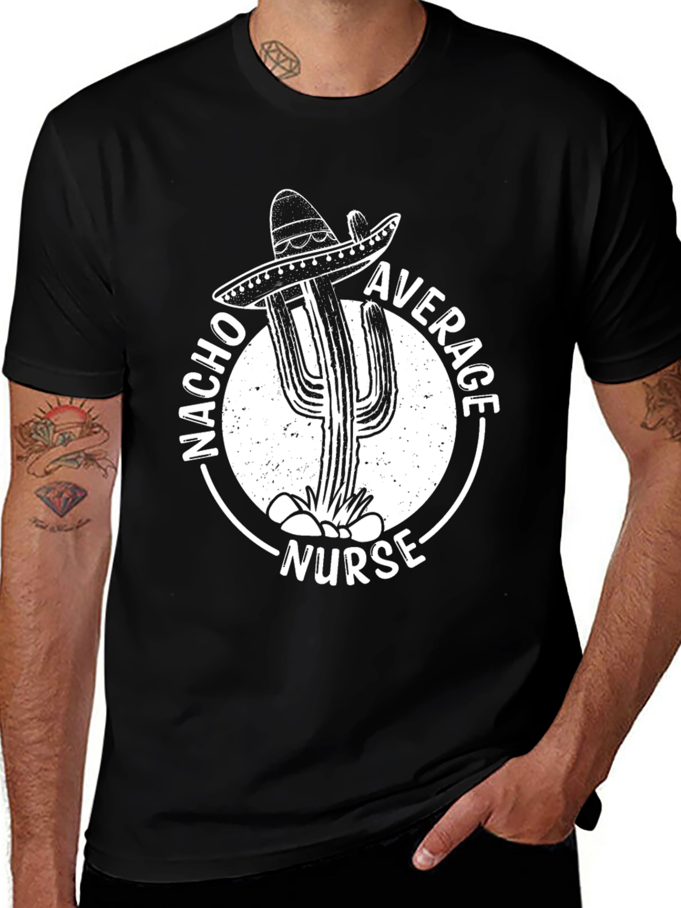 Nacho Average Nurse T-Shirt Cactus Sombrero Graphic Tee