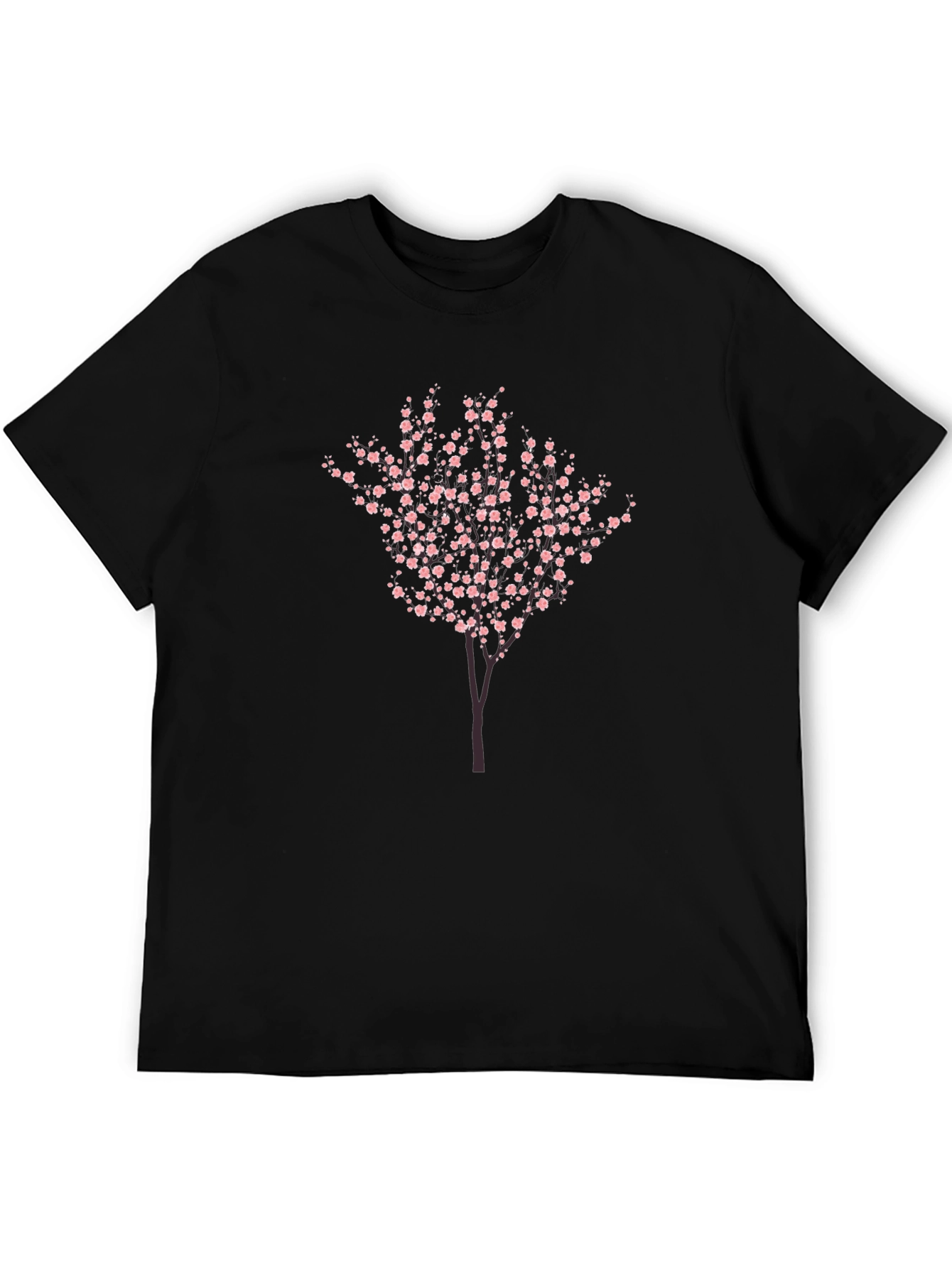 Cherry Blossom Tree Graphic Tee - Black Cotton Blend