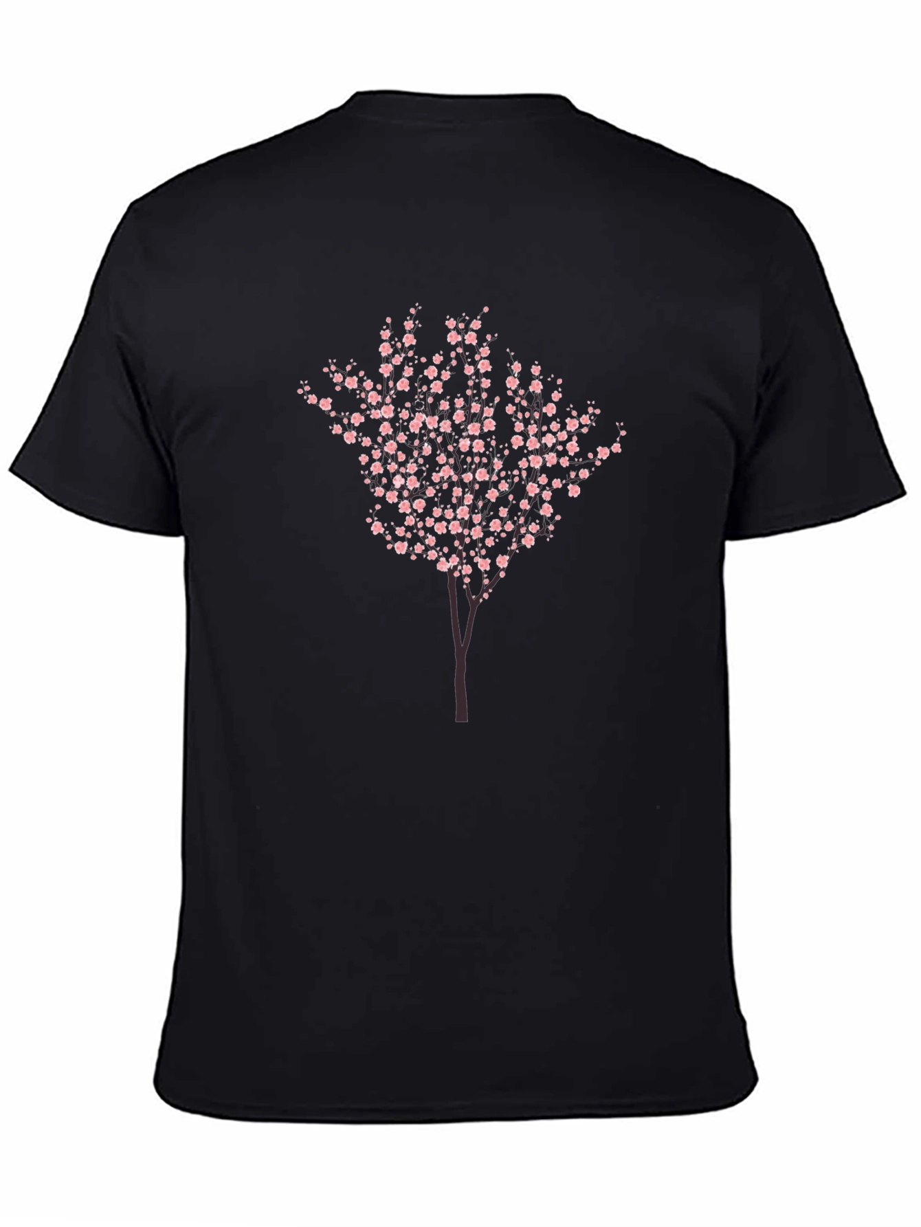 Cherry Blossom Tree Graphic Tee - Black Cotton Blend