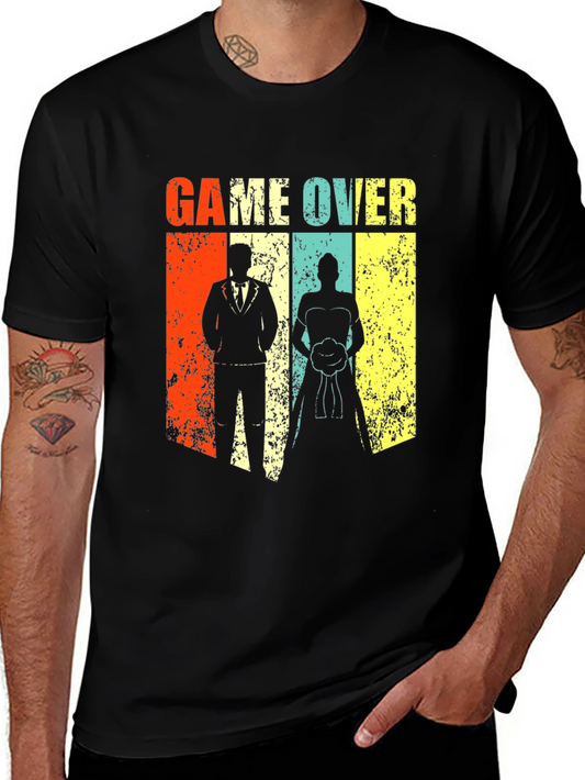 Game Over Wedding T-Shirt - Groom and Bride
