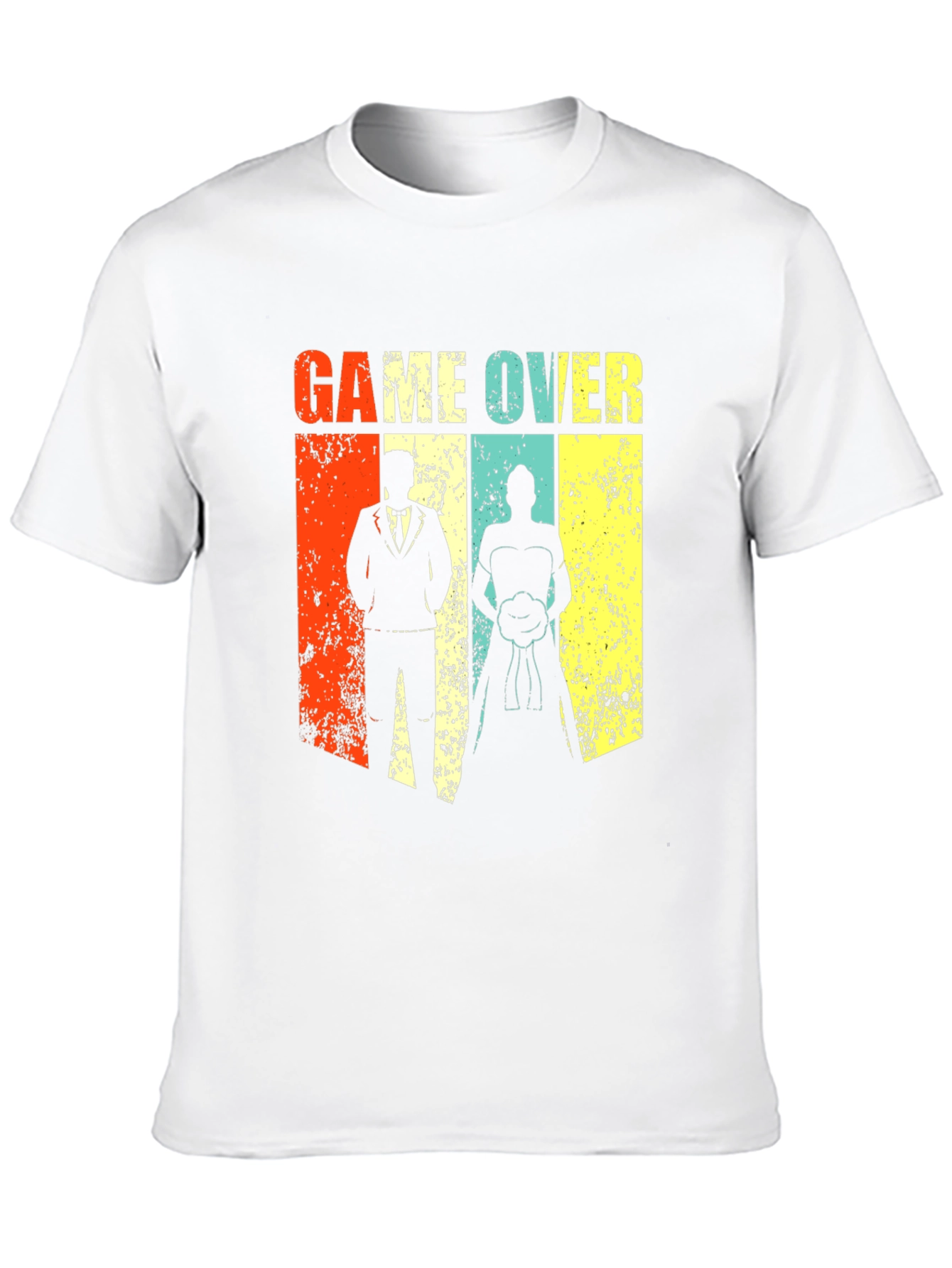 Game Over Wedding T-Shirt - Groom and Bride