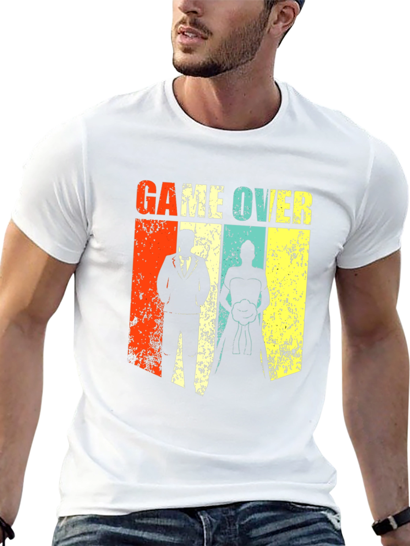 Game Over Wedding T-Shirt - Groom and Bride