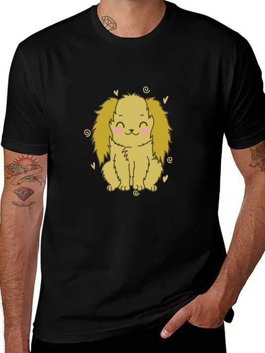 Cute Dog T-Shirt - Black Cotton Tee
