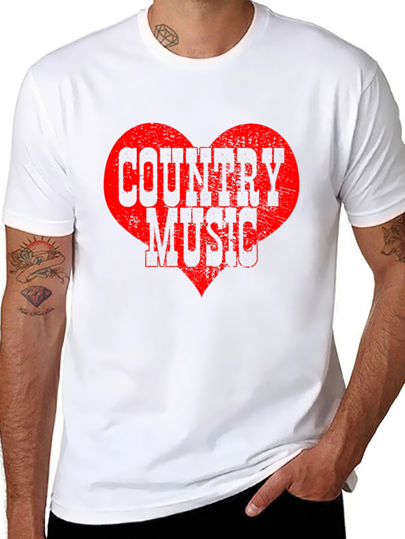 Country Music Heart Graphic T-Shirt